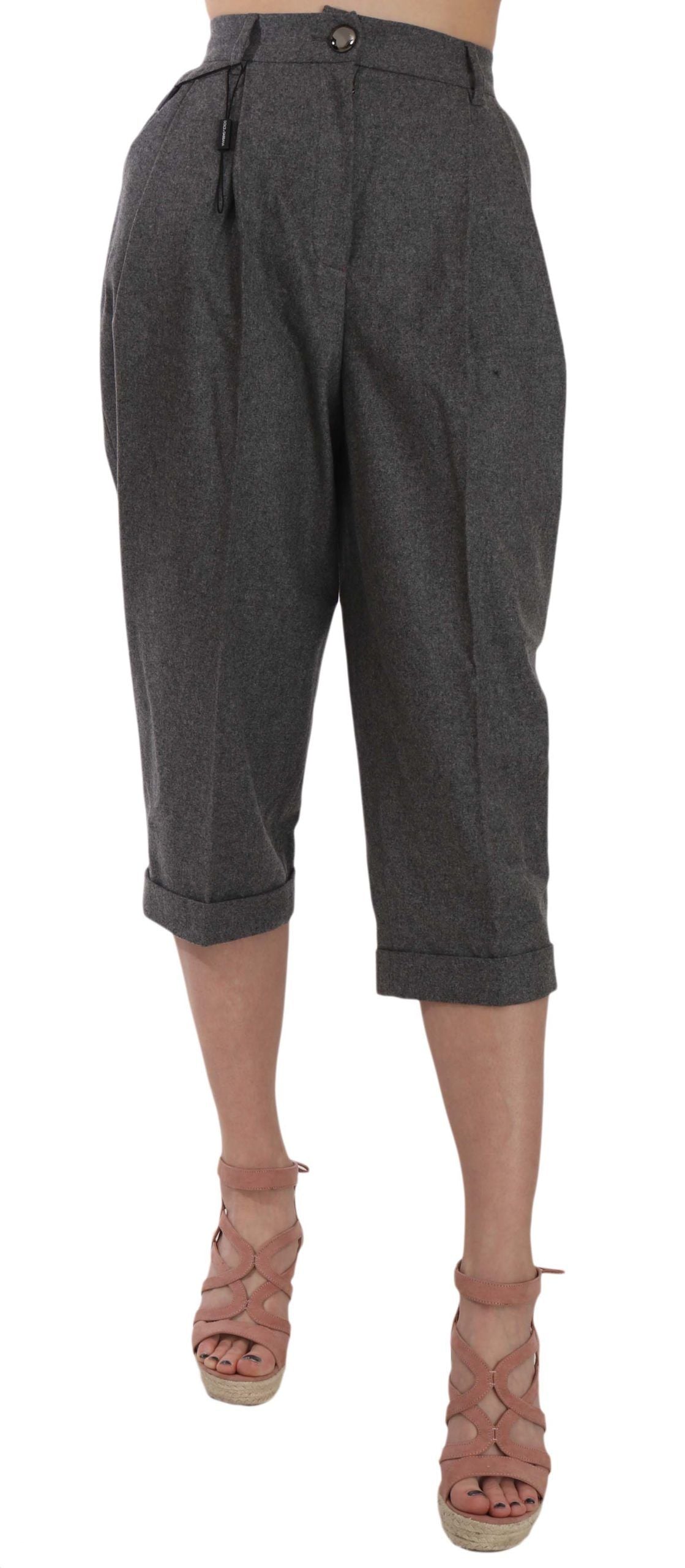 Dolce & Gabbana Wool Cropped Trouser Pleated Women's Pant
