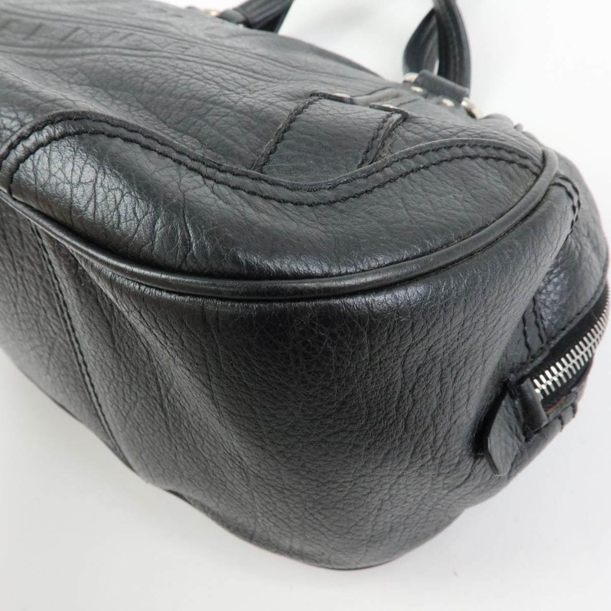 Celine Macadam Leather Black Leather Tote Bag Bag (Pre-Owned)