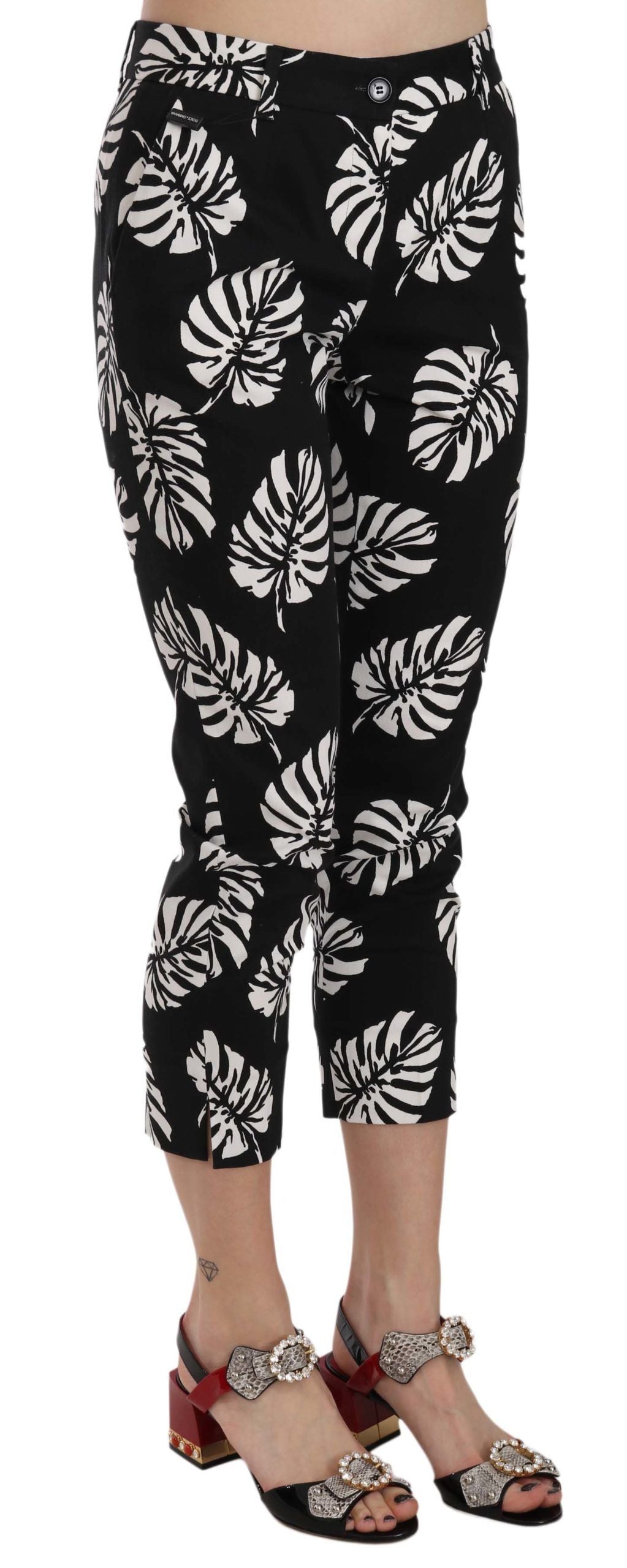 Dolce & Gabbana Elegant Skinny Capri With Palm Women's Print
