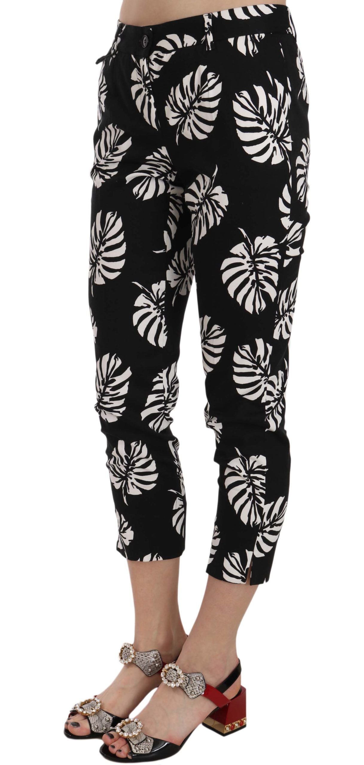 Dolce & Gabbana Elegant Skinny Capri With Palm Women's Print