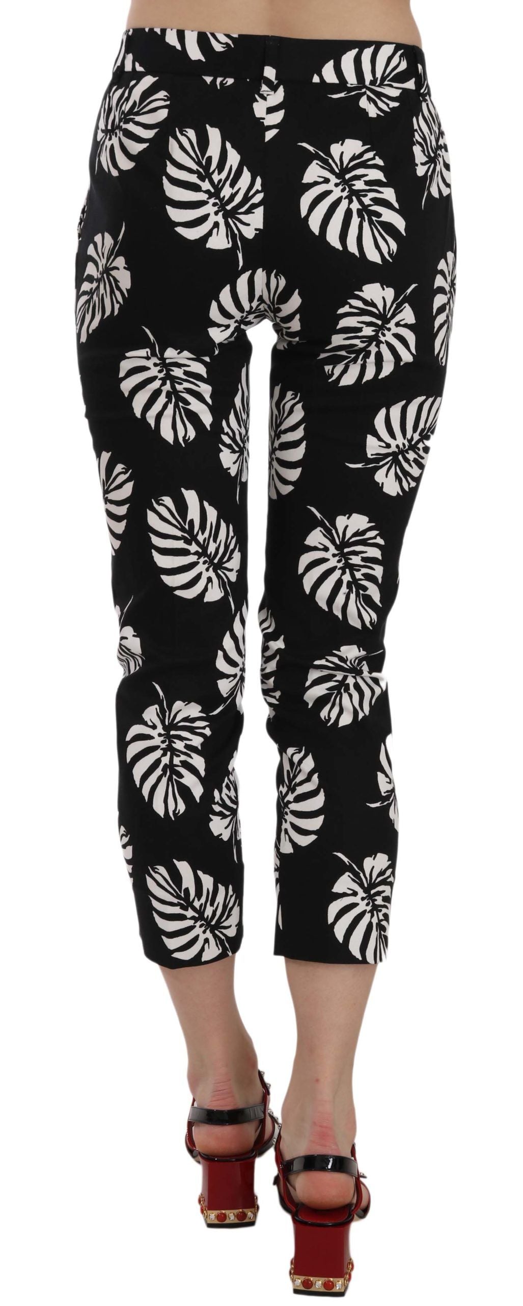 Dolce & Gabbana Elegant Skinny Capri With Palm Women's Print