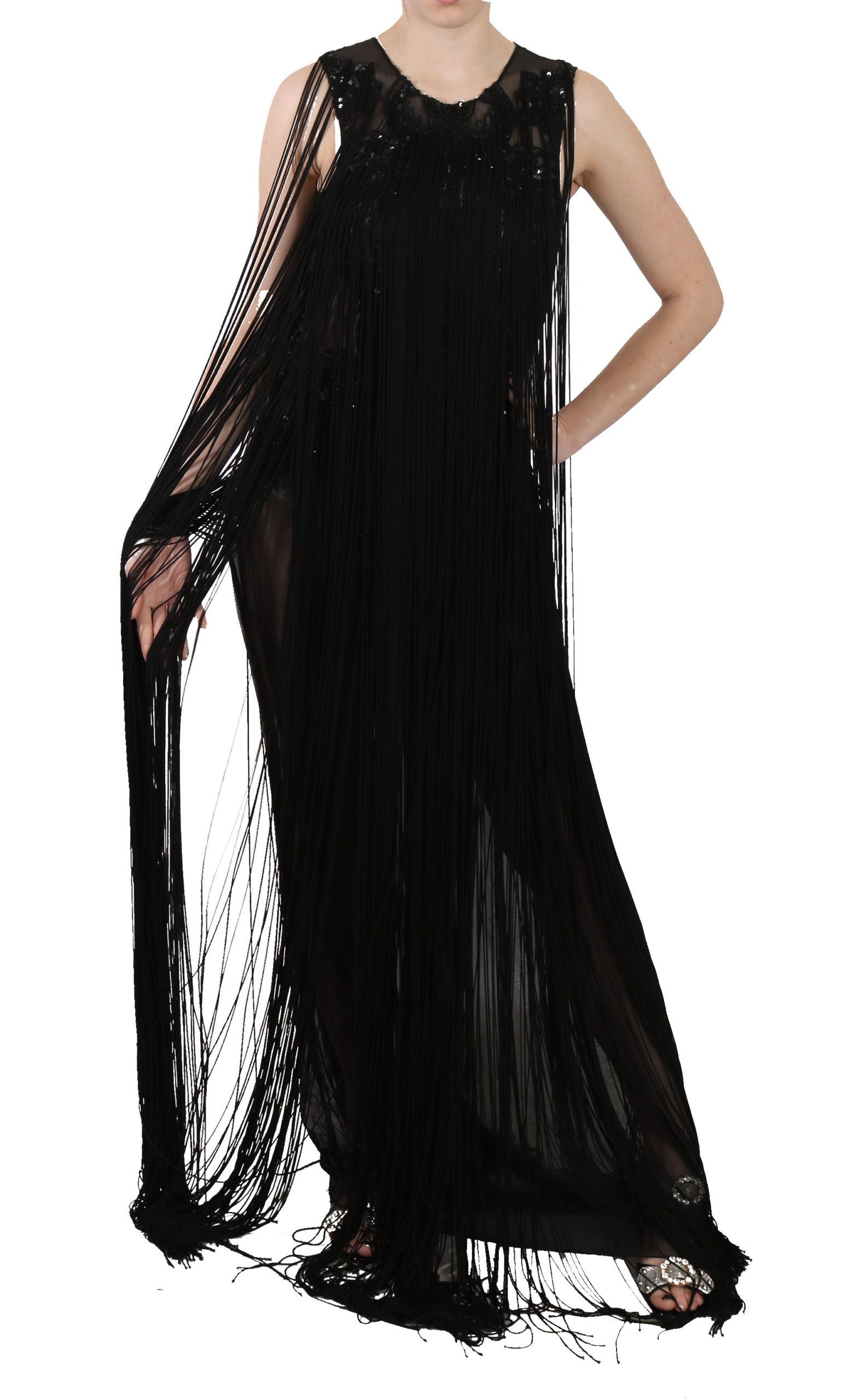 John Richmond Sheer Sequined Maxi Elegance Women's Dress