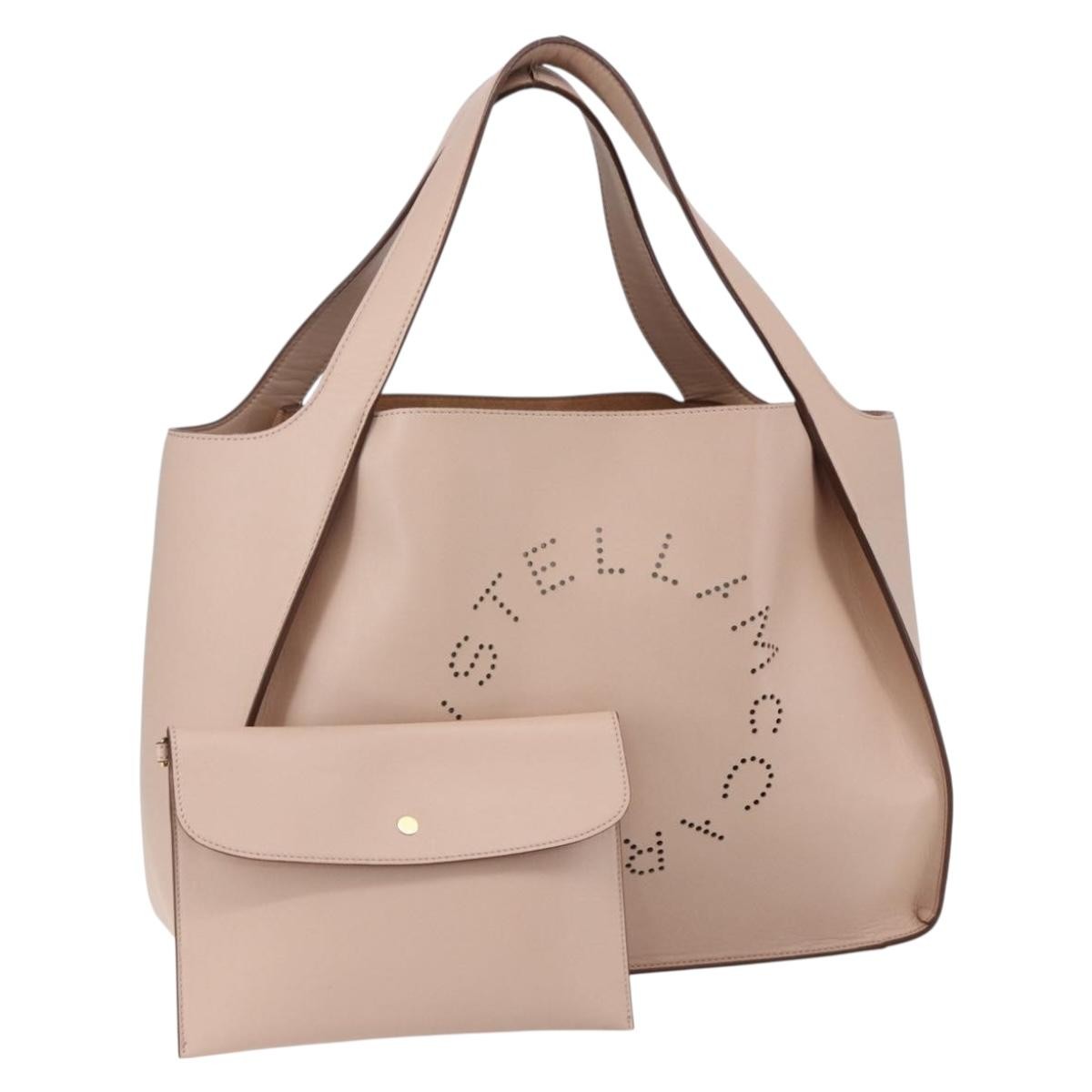 Stella Mccartney Alter Tote Perforated Faux Leather Beige Synthetic Tote Bag Bag (Pre-Owned)