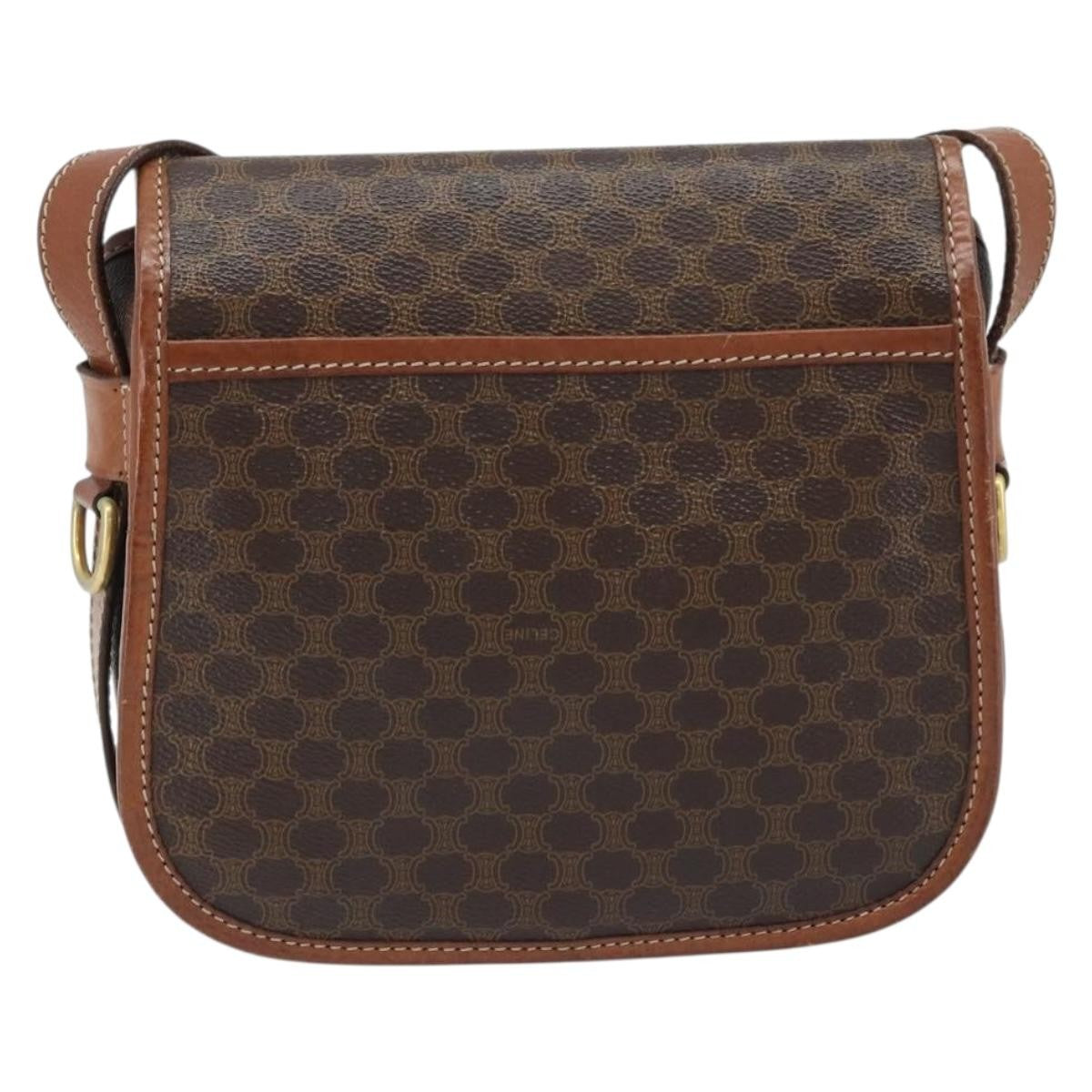 Celine Vintage Macadam Canvas And Leather Brown Pvc Shoulder Bag Bag (Pre-Owned)
