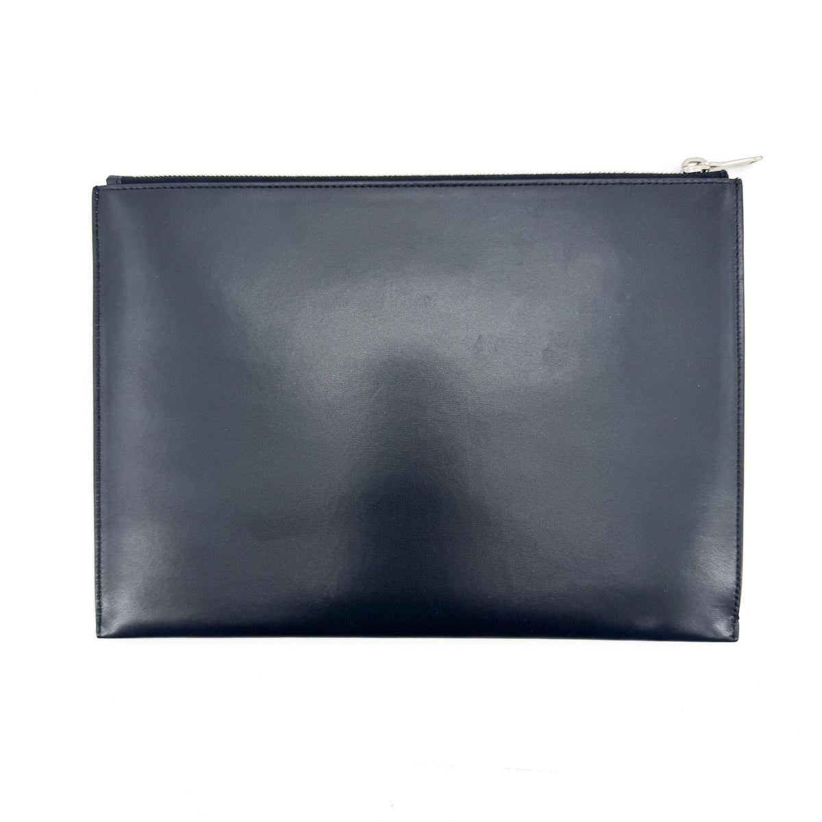 Saint Laurent Classic Monogram Wristlet Leather Black Calfskin Clutche & Pouche Bag (Pre-Owned)