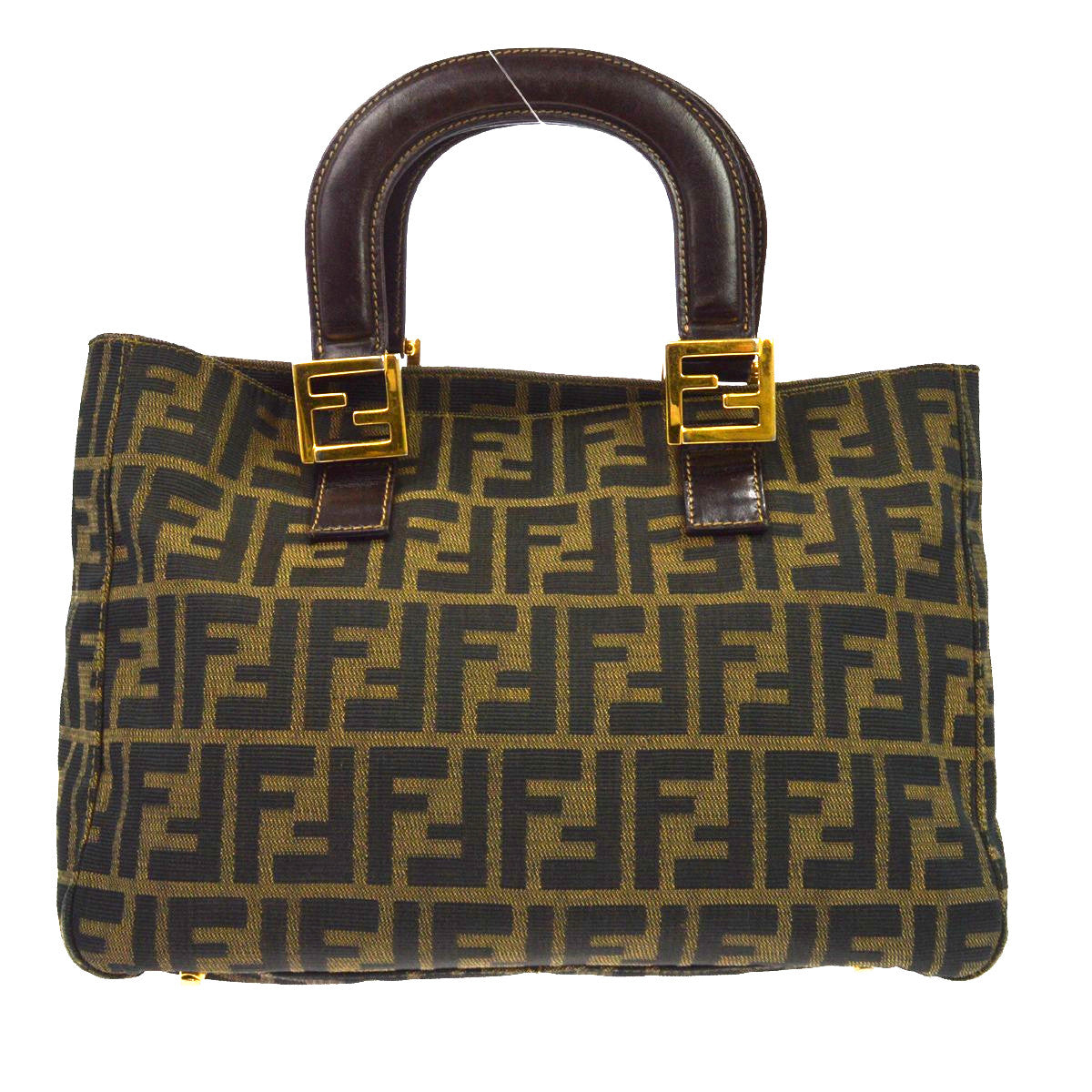 Fendi Vintage Top Handle Zucca Canvas Brown Canvas Tote Bag Bag (Pre-Owned)