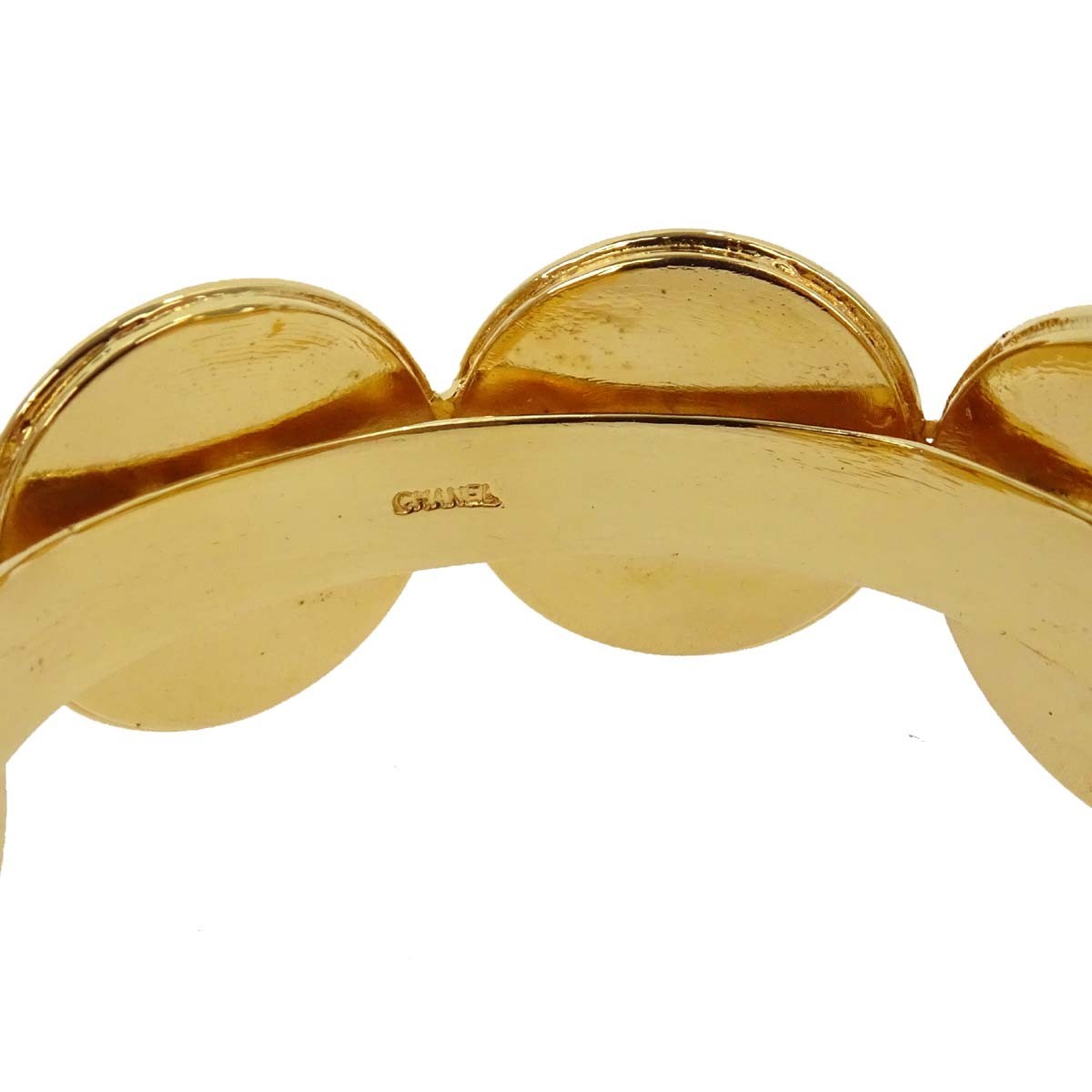 Chanel Vintage Bangle Gold-Plated Gold Gold_Plated Bracelet Jewelry (Pre-Owned)