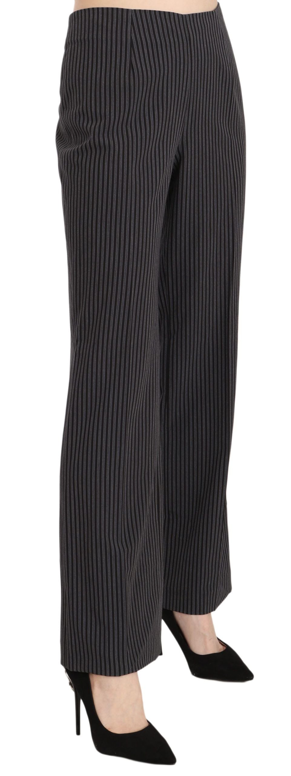 BENCIVENGA Black Striped Cotton Sretch Dress Trousers Women's Pants