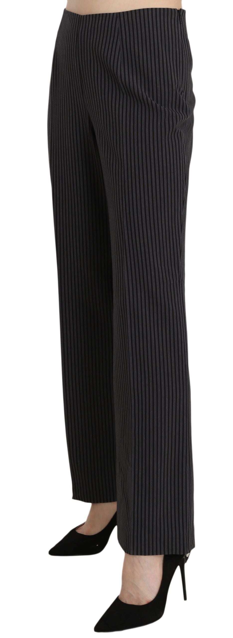 BENCIVENGA Black Striped Cotton Sretch Dress Trousers Women's Pants