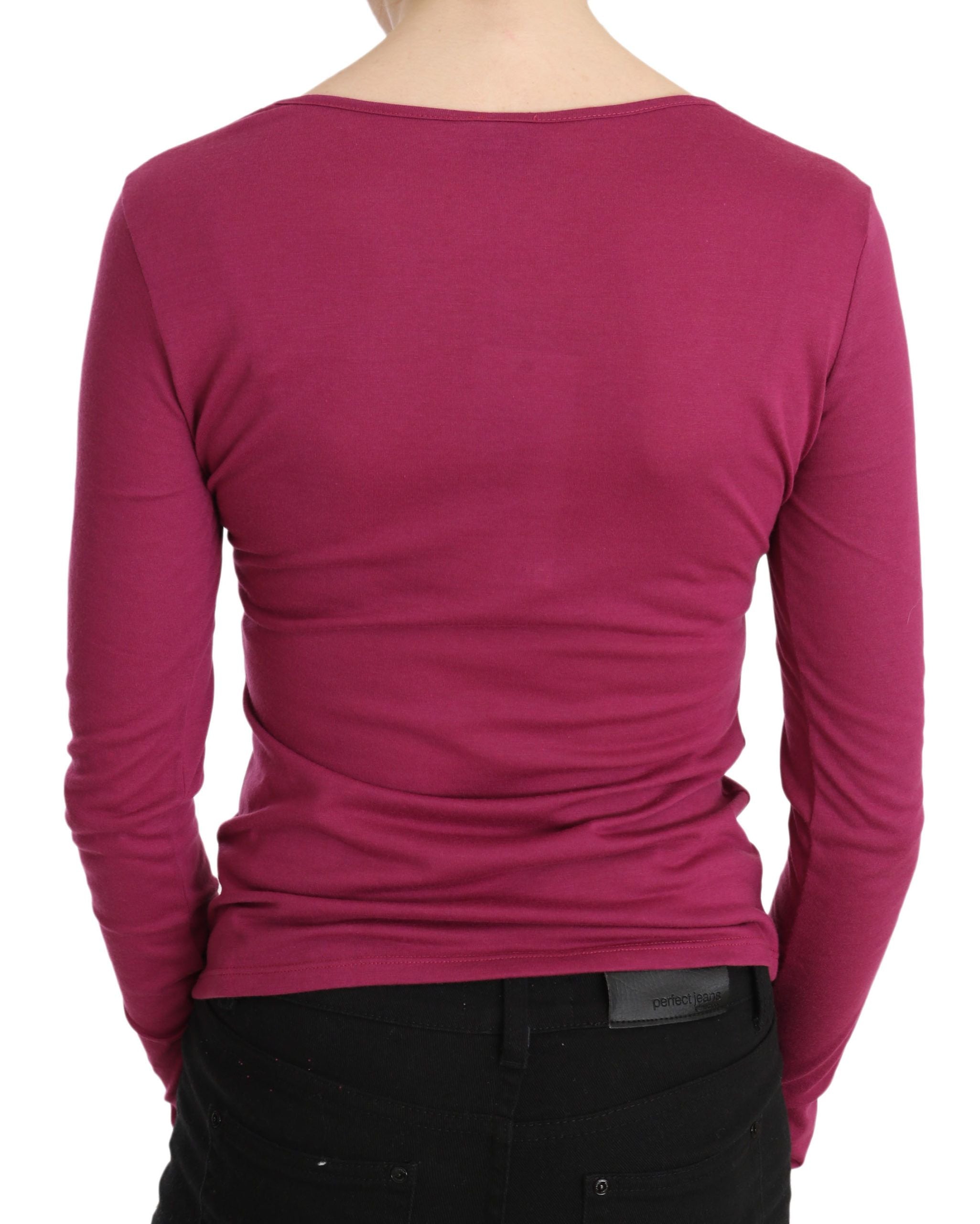 Exte Pink Exte Crystal Embellished Long Sleeve Women's Top