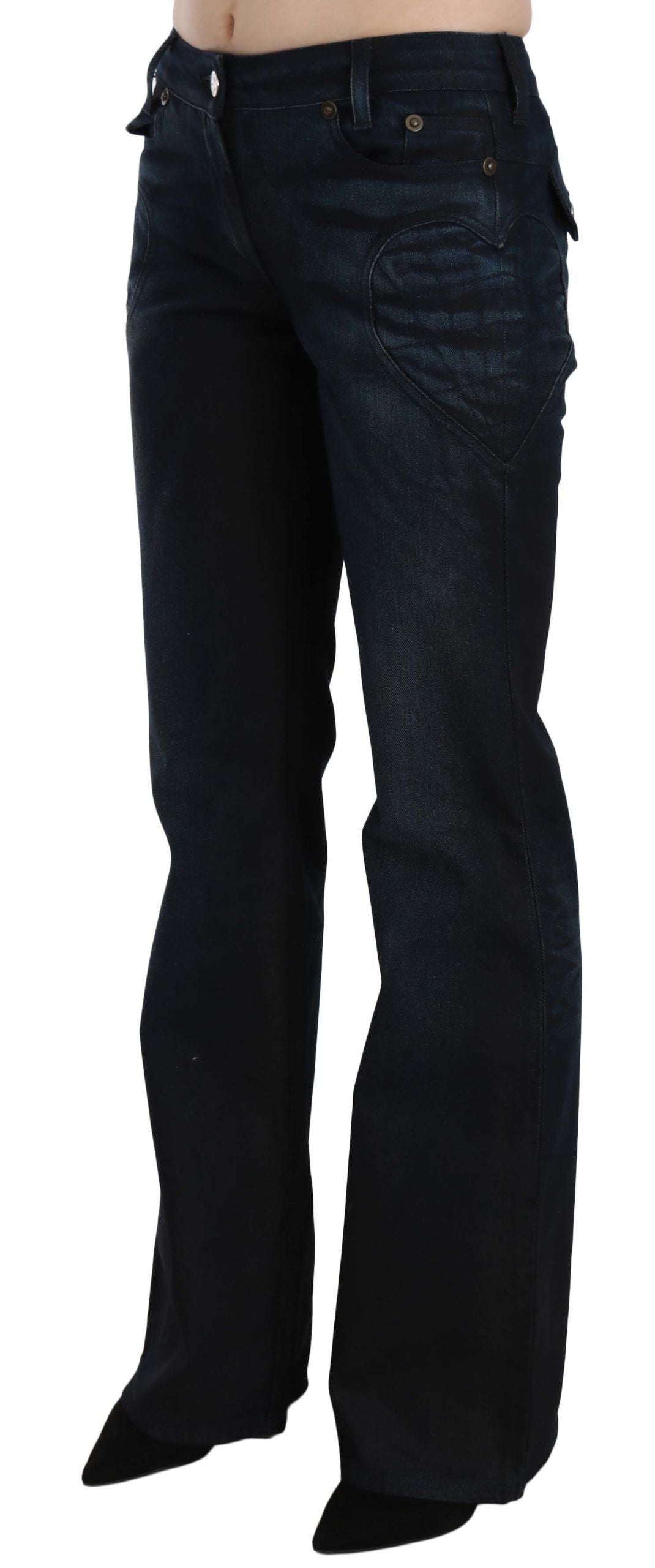 Just Cavalli Chic Mid Waist Straight Denim Women's Pants