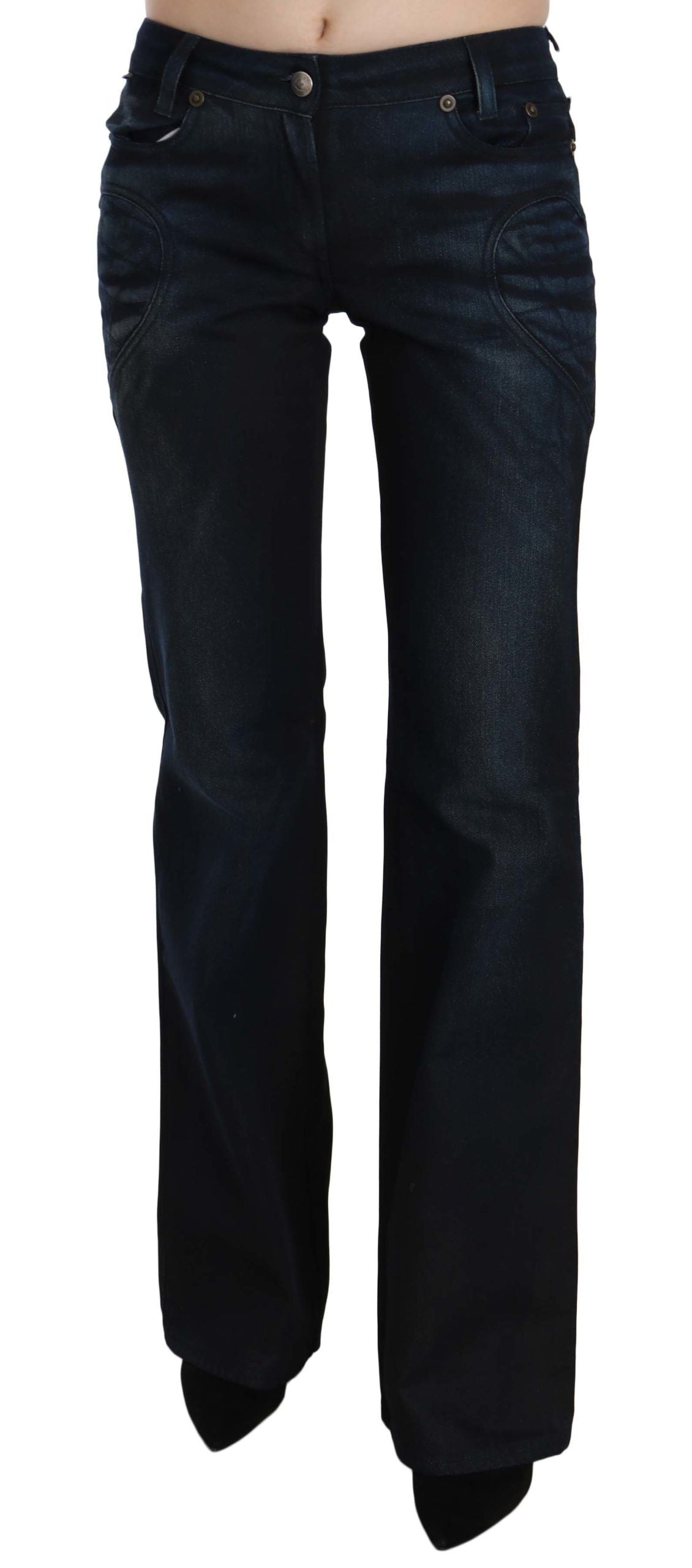 Just Cavalli Chic Mid Waist Straight Denim Women's Pants