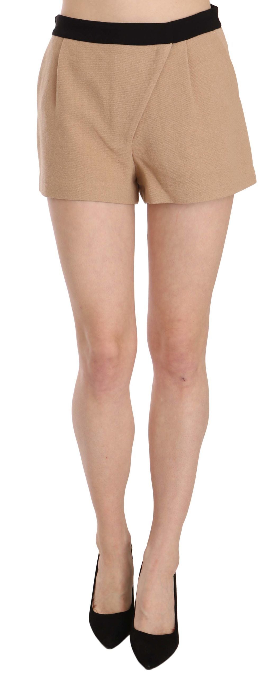 Costume National Women'ss Beige Cotton Mid Waist Mini Women's Short