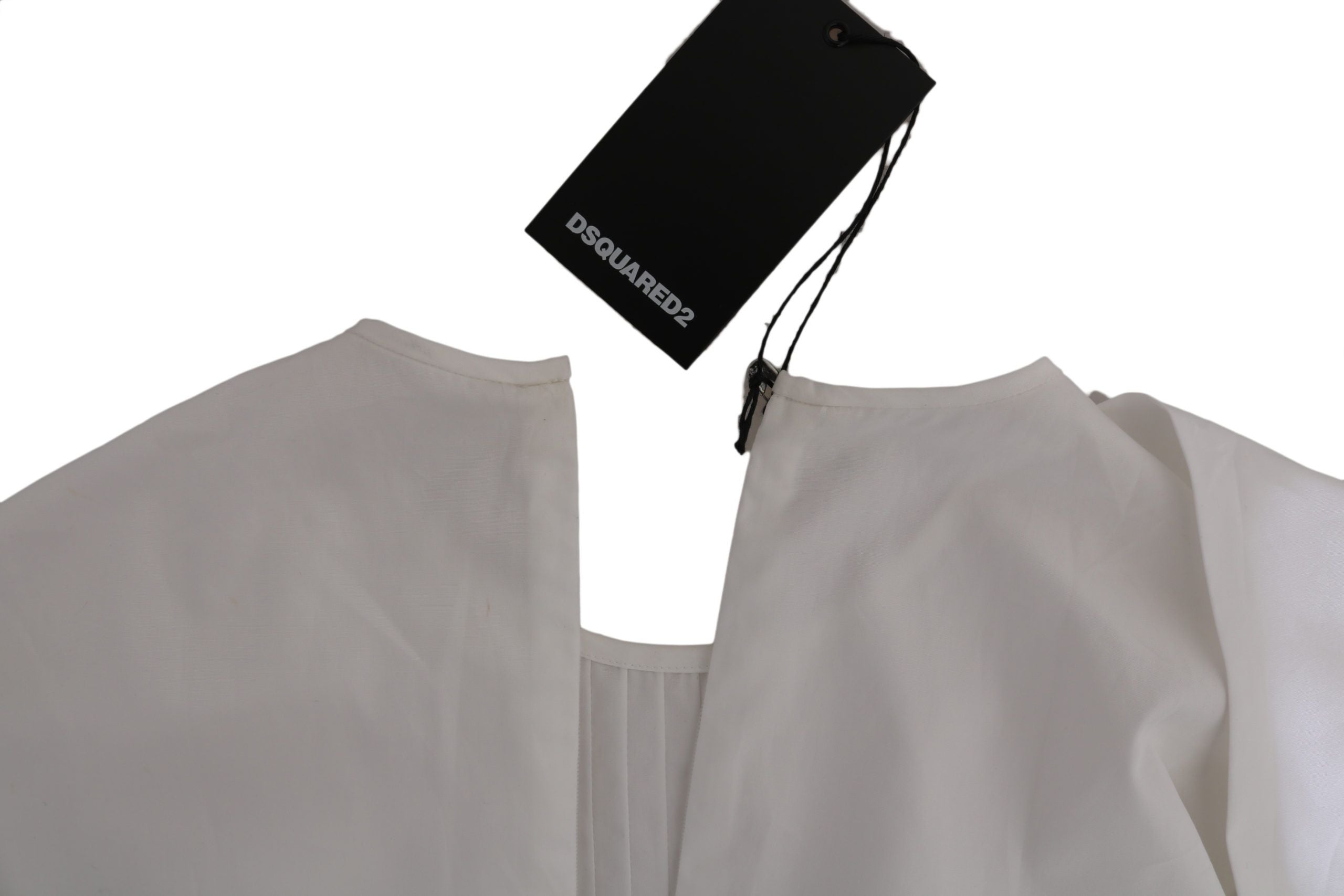 Dsquared² White Crew Neck Long Sleeve Cotton Women's Blouse