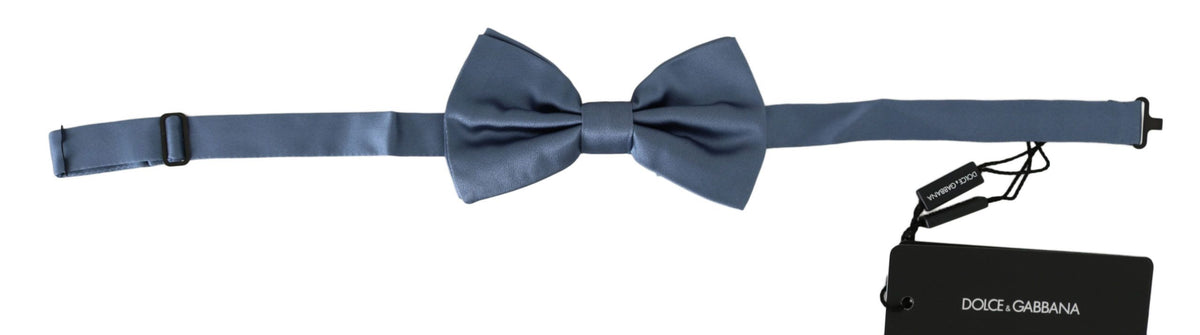 Dolce & Gabbana Blue 100% Silk Adjustable Neck Papillon Bow Men's tie