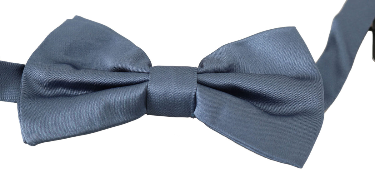 Dolce & Gabbana Blue 100% Silk Adjustable Neck Papillon Bow Men's tie