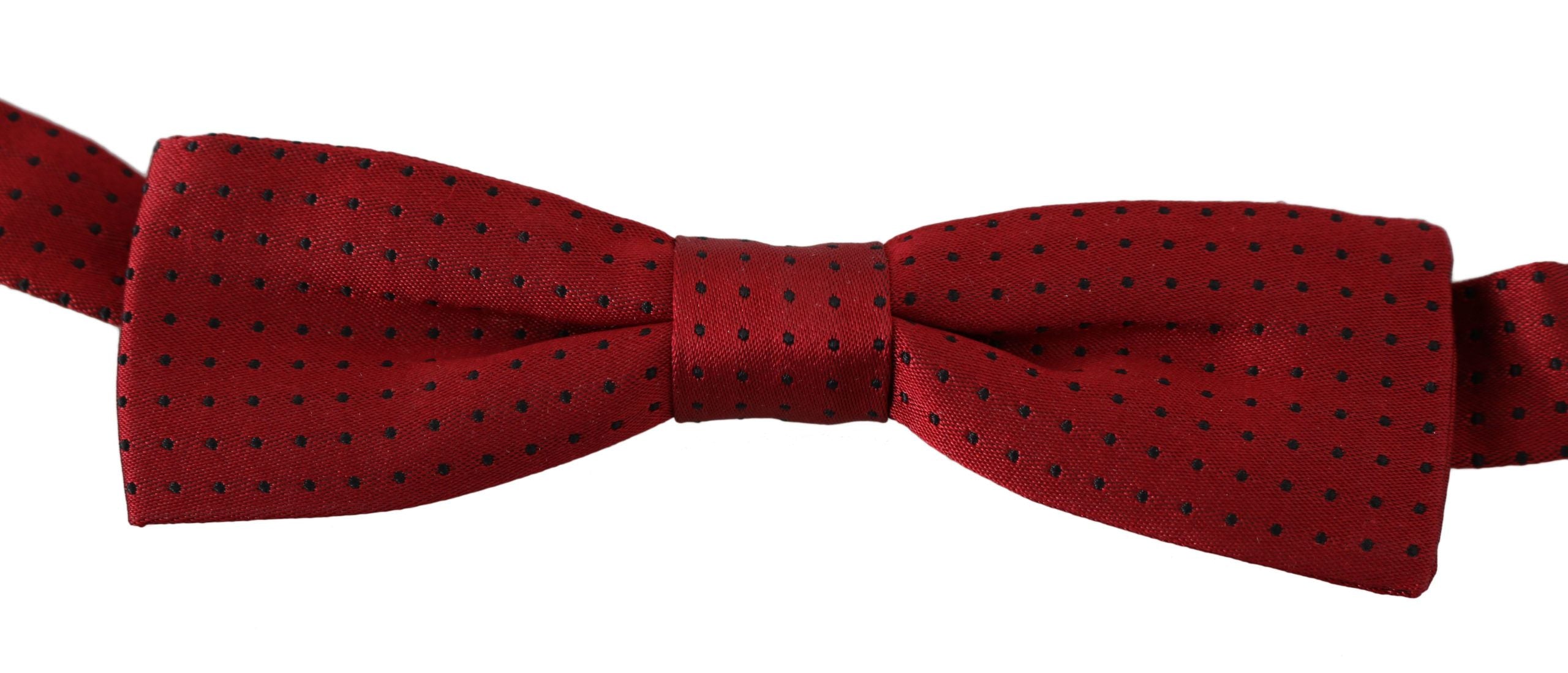 Dolce & Gabbana Red Dotted Silk Adjustable Neck Papillon Bow Men's Tie