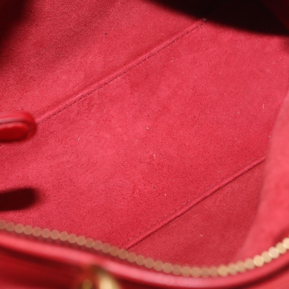 Christian Dior Supple Lady Dior Cannage Studded Lambskin Red Leather Handbag (Pre-Owned)