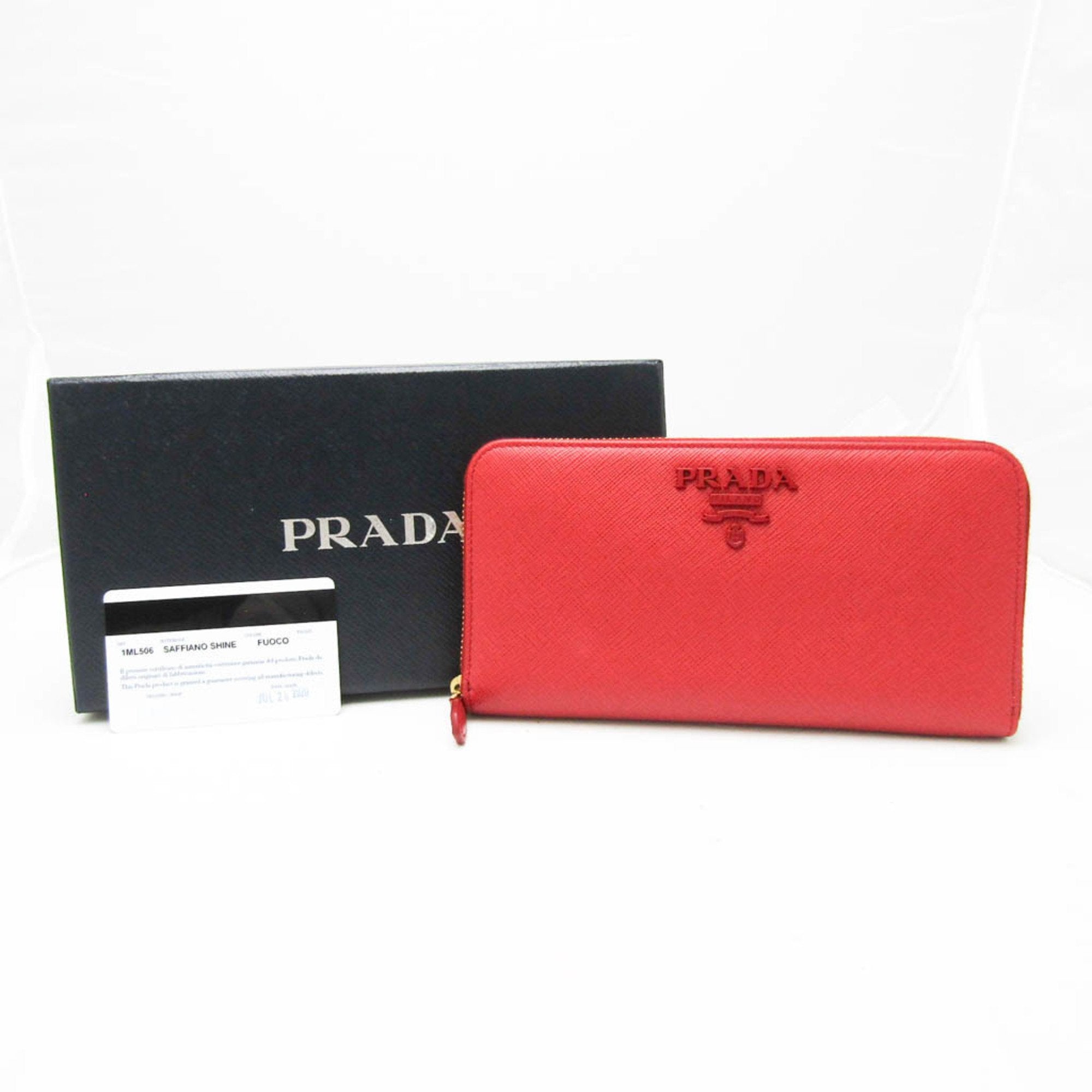 Prada Saffiano Red Leather Wallet (Pre-Owned)