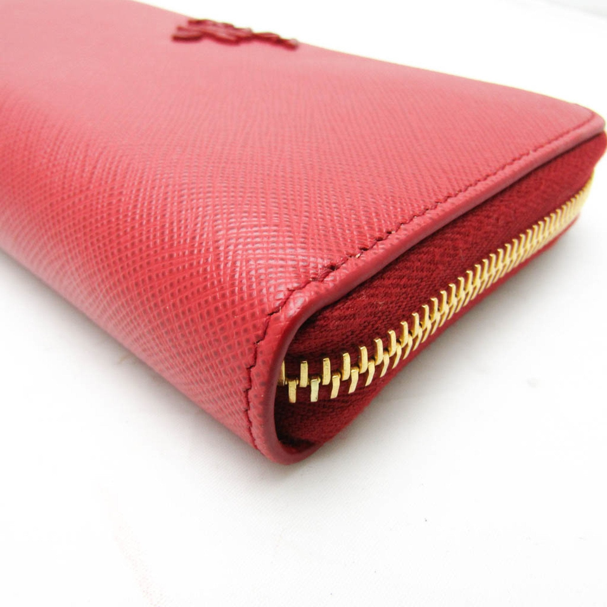 Prada Saffiano Red Leather Wallet (Pre-Owned)