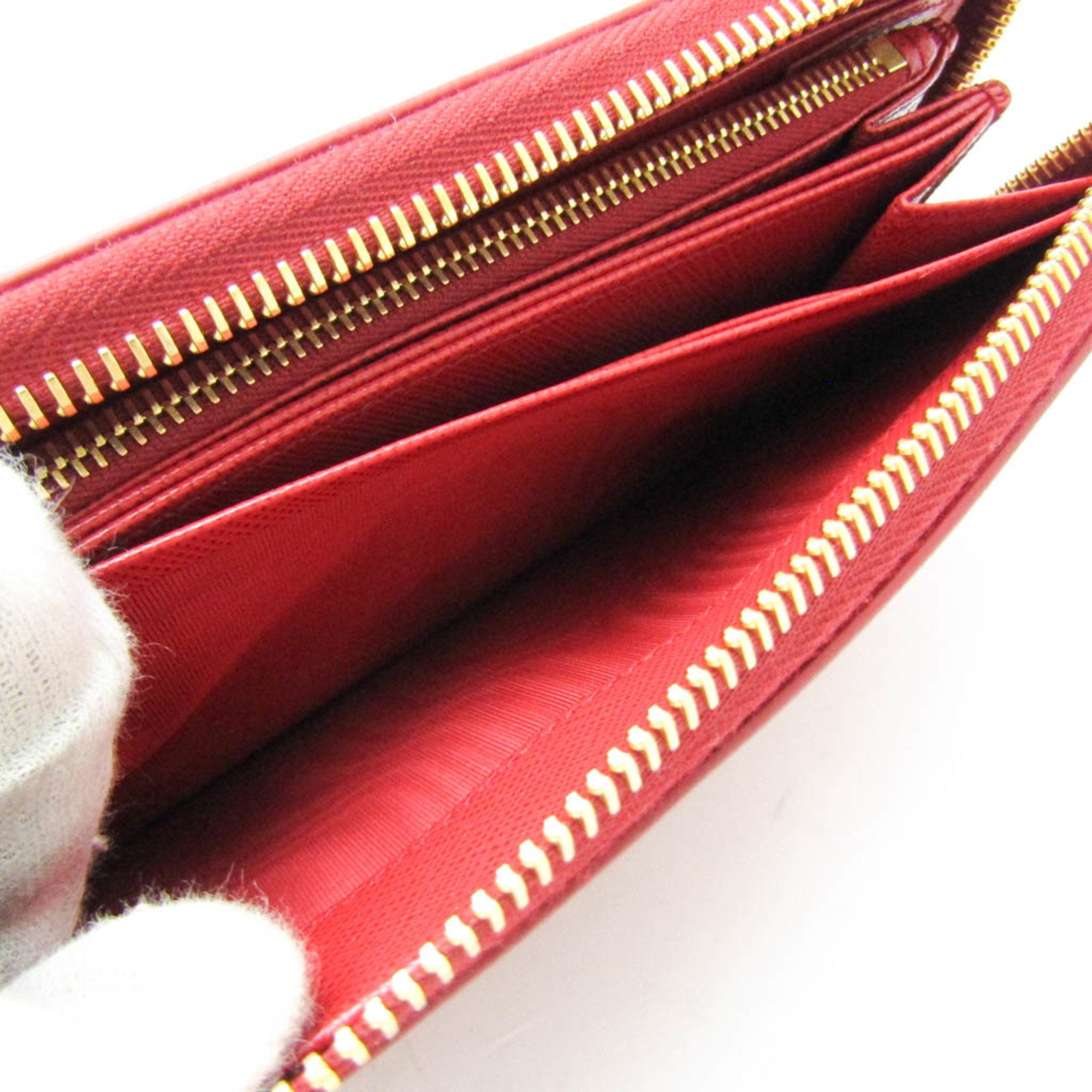 Prada Saffiano Red Leather Wallet (Pre-Owned)