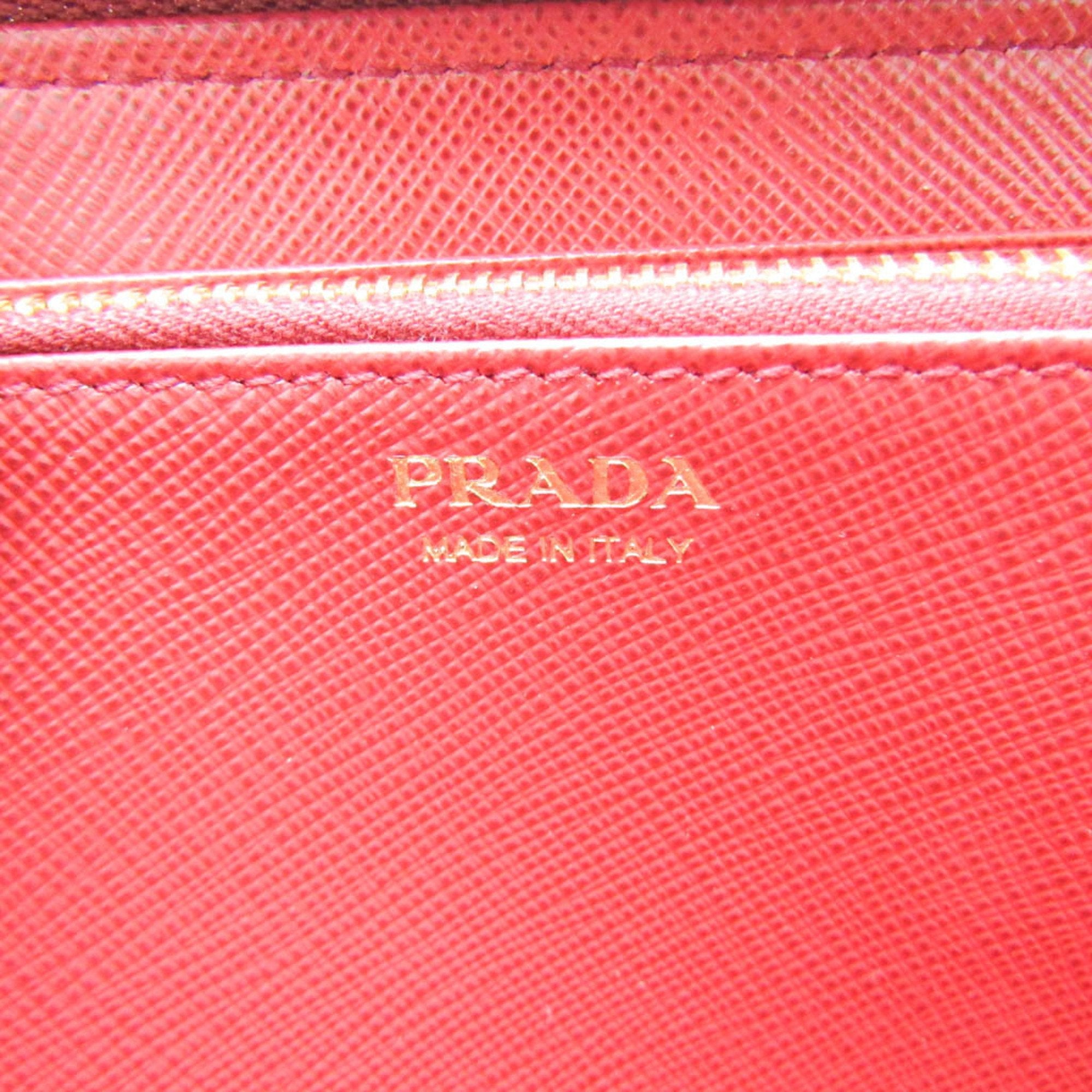 Prada Saffiano Red Leather Wallet (Pre-Owned)