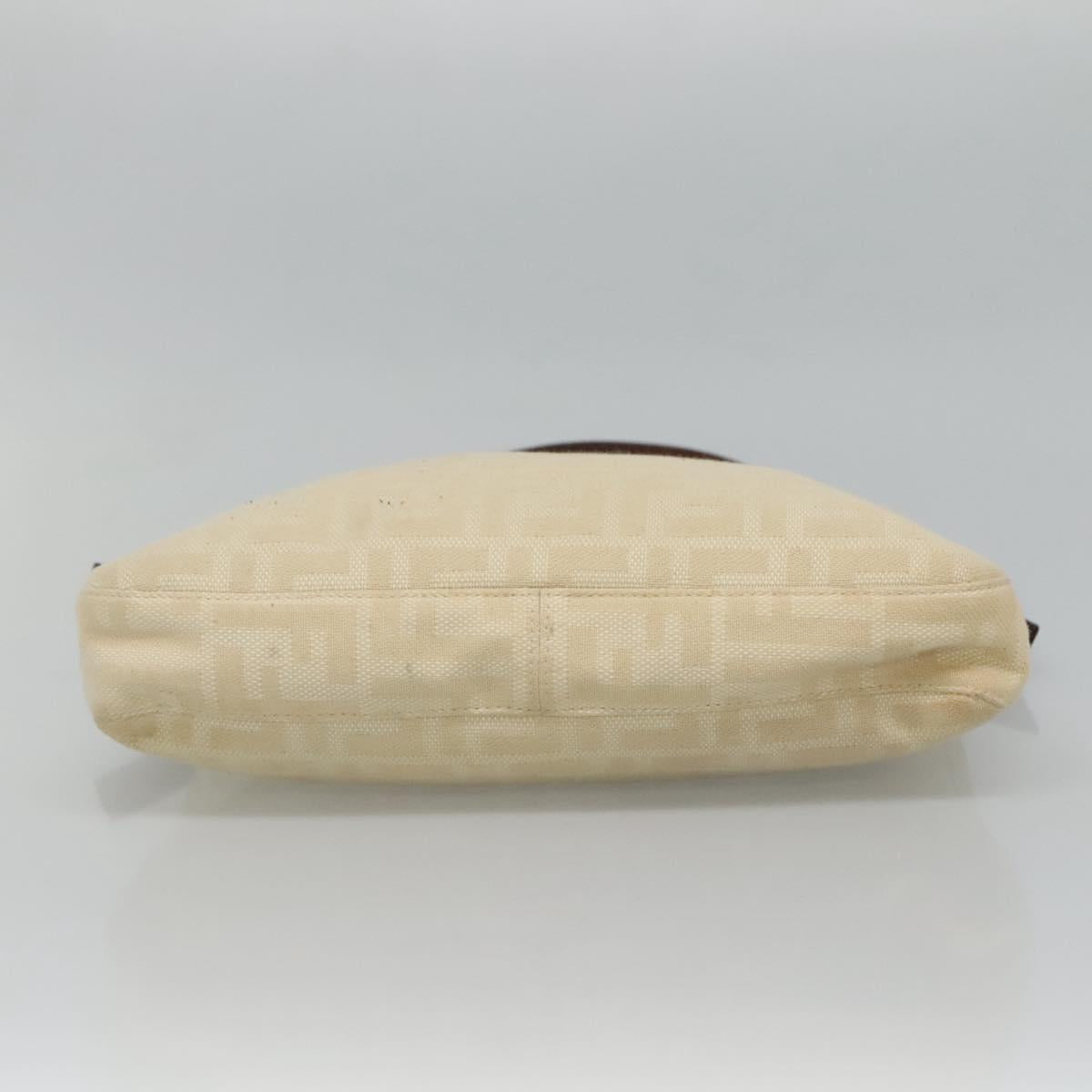 Fendi Zucca Beige Canvas Shoulder Bag (Pre-Owned)