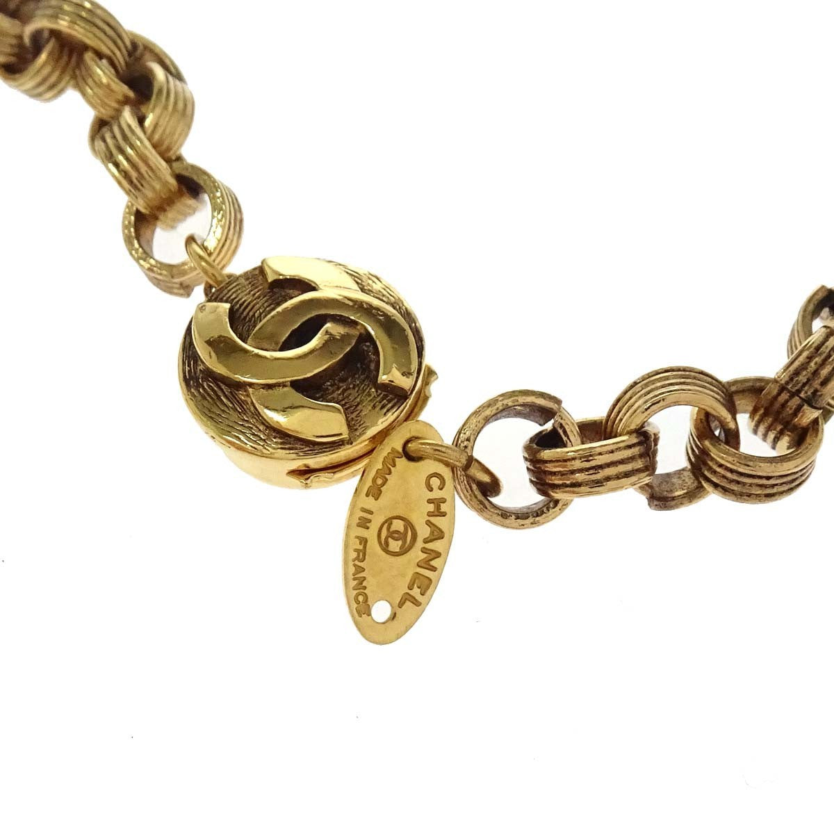 Chanel Cc Necklace Faux Pearl And Metal Multicolour Gold_Plated Necklace Jewelry (Pre-Owned)