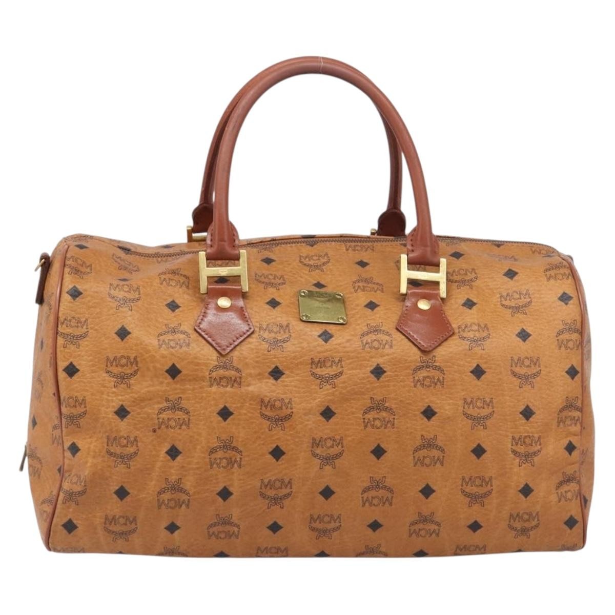 MCM Vicetos Leather Brown Leather Travel Bag Bag (Pre-Owned)