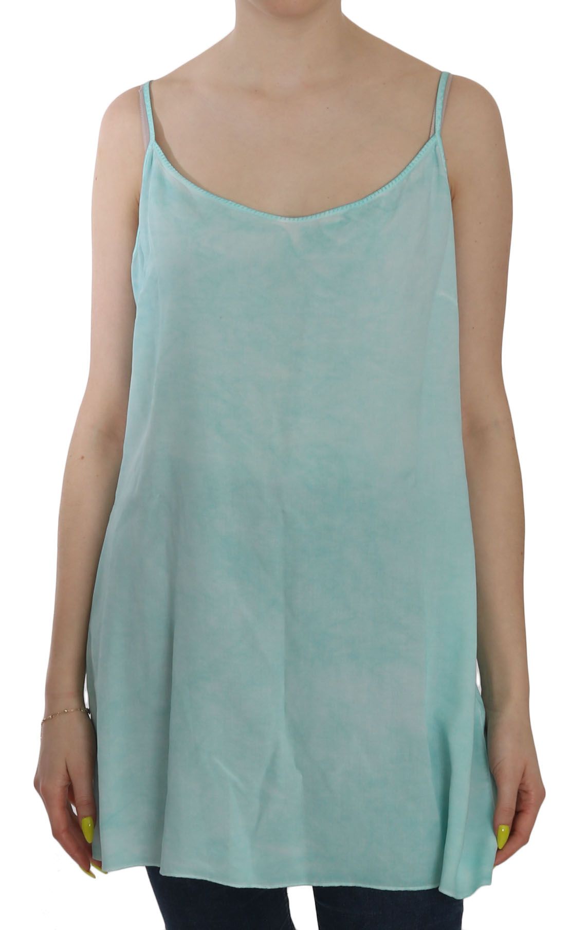 Ermanno Scervino Elegant Spaghetti Strap Sleeveless Blue Women's Top