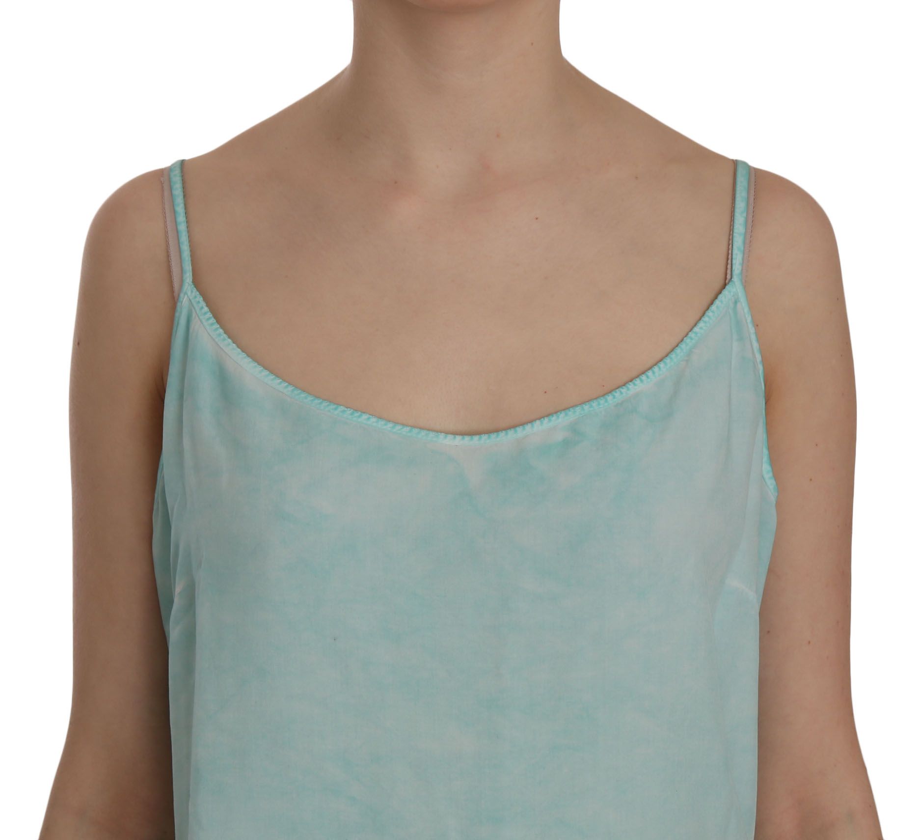 Ermanno Scervino Blue Sleeveless Spaghetti Dress Women's Blouse