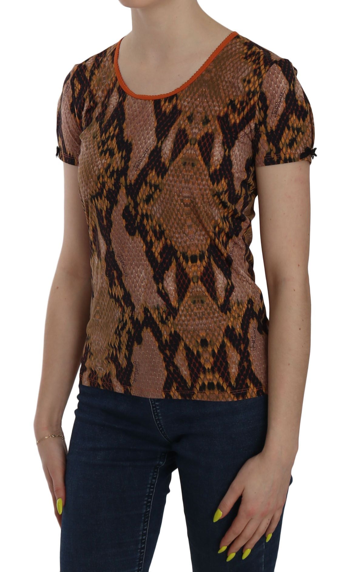 Just Cavalli Snake Skin Print Short Sleeve Top Women's T-shirt