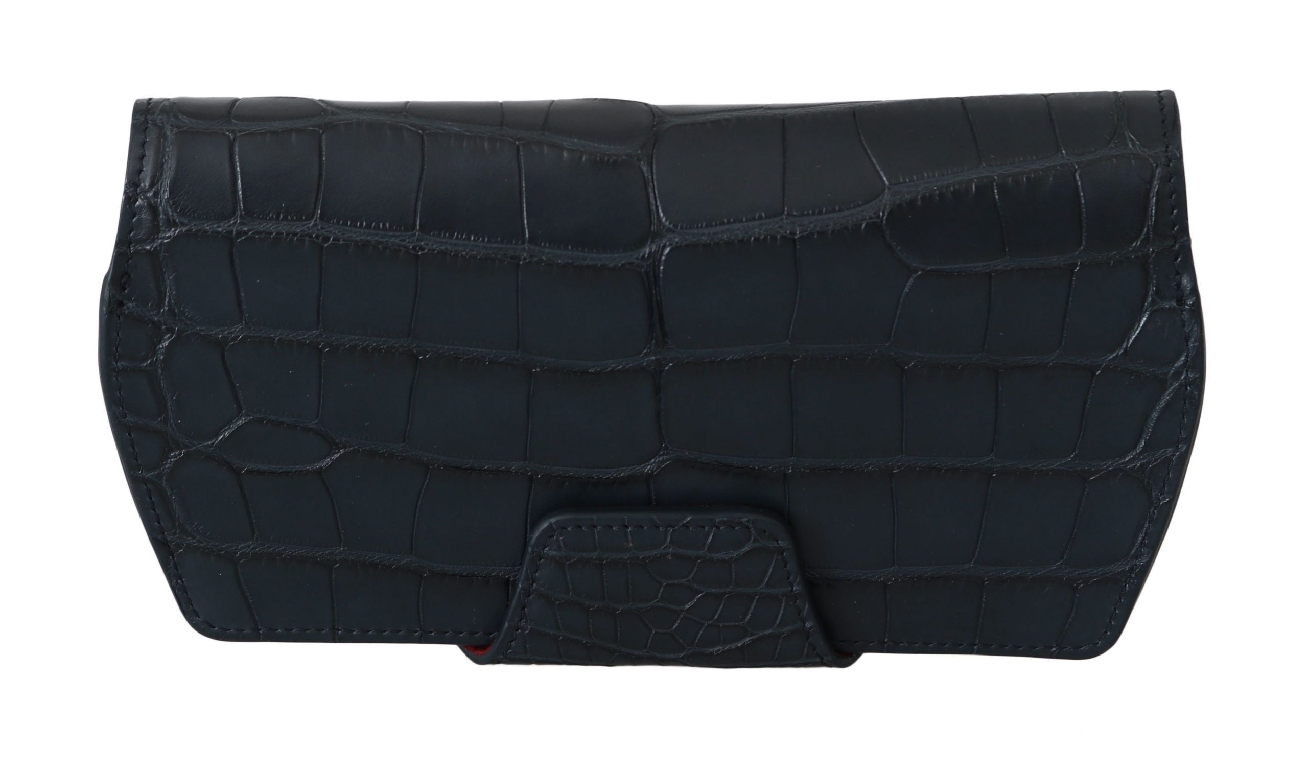 Dolce & Gabbana Elegant Blue Crocodile Leather Eyewear Men's Pouch