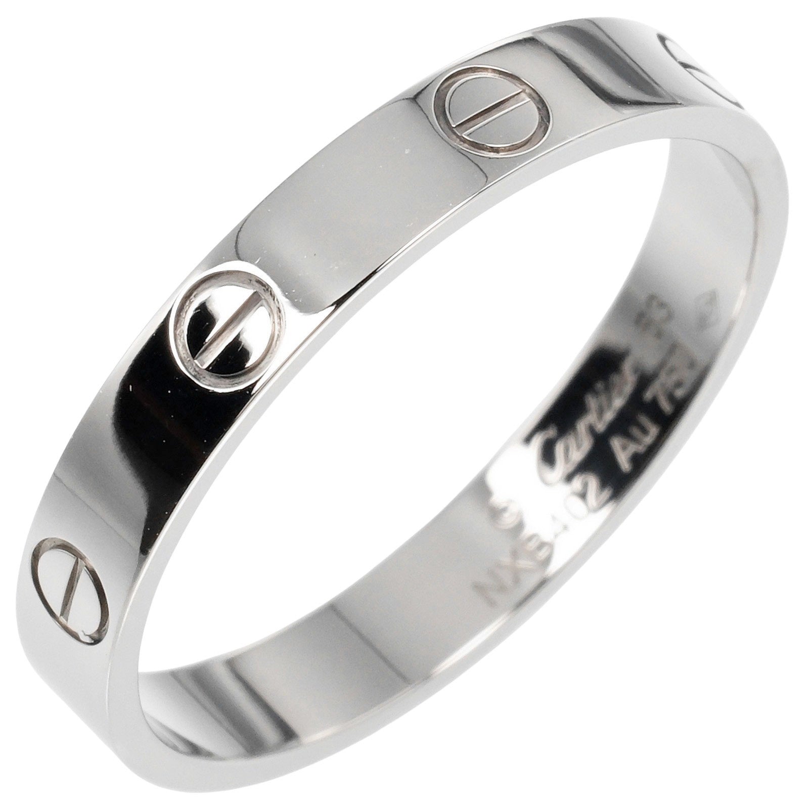 Cartier Love Silver White Gold Ring Jewelry (Pre-Owned)