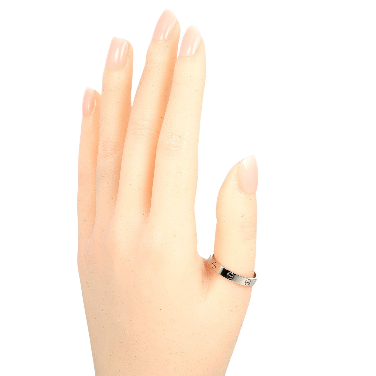 Cartier Love Silver White Gold Ring Jewelry (Pre-Owned)