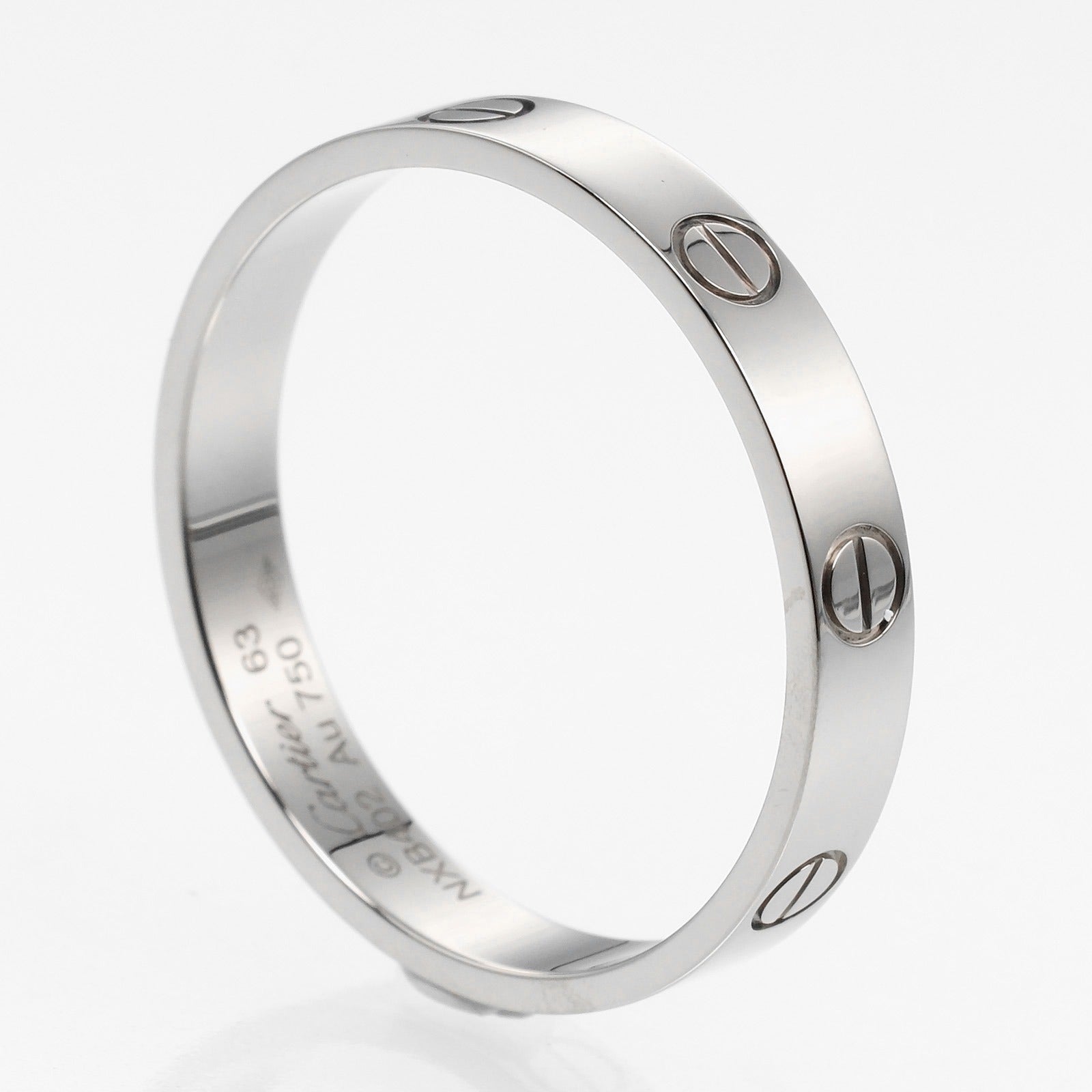 Cartier Love Silver White Gold Ring Jewelry (Pre-Owned)