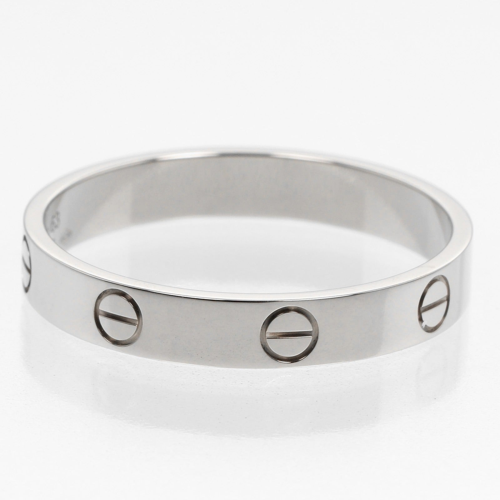 Cartier Love Silver White Gold Ring Jewelry (Pre-Owned)