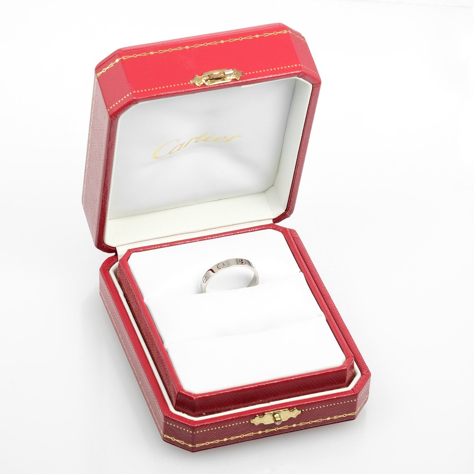 Cartier Love Silver White Gold Ring Jewelry (Pre-Owned)
