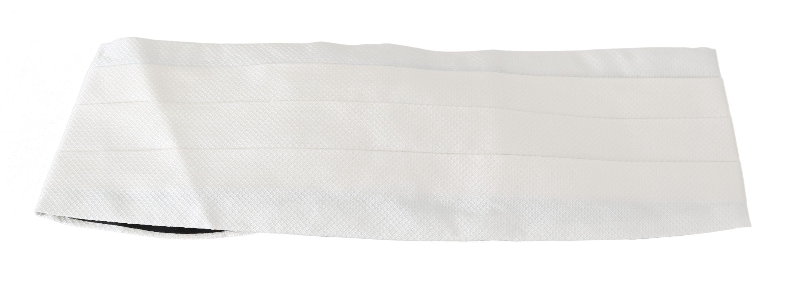 Dolce & Gabbana White Men Waist Belt 100% Silk Men's Cummerbund