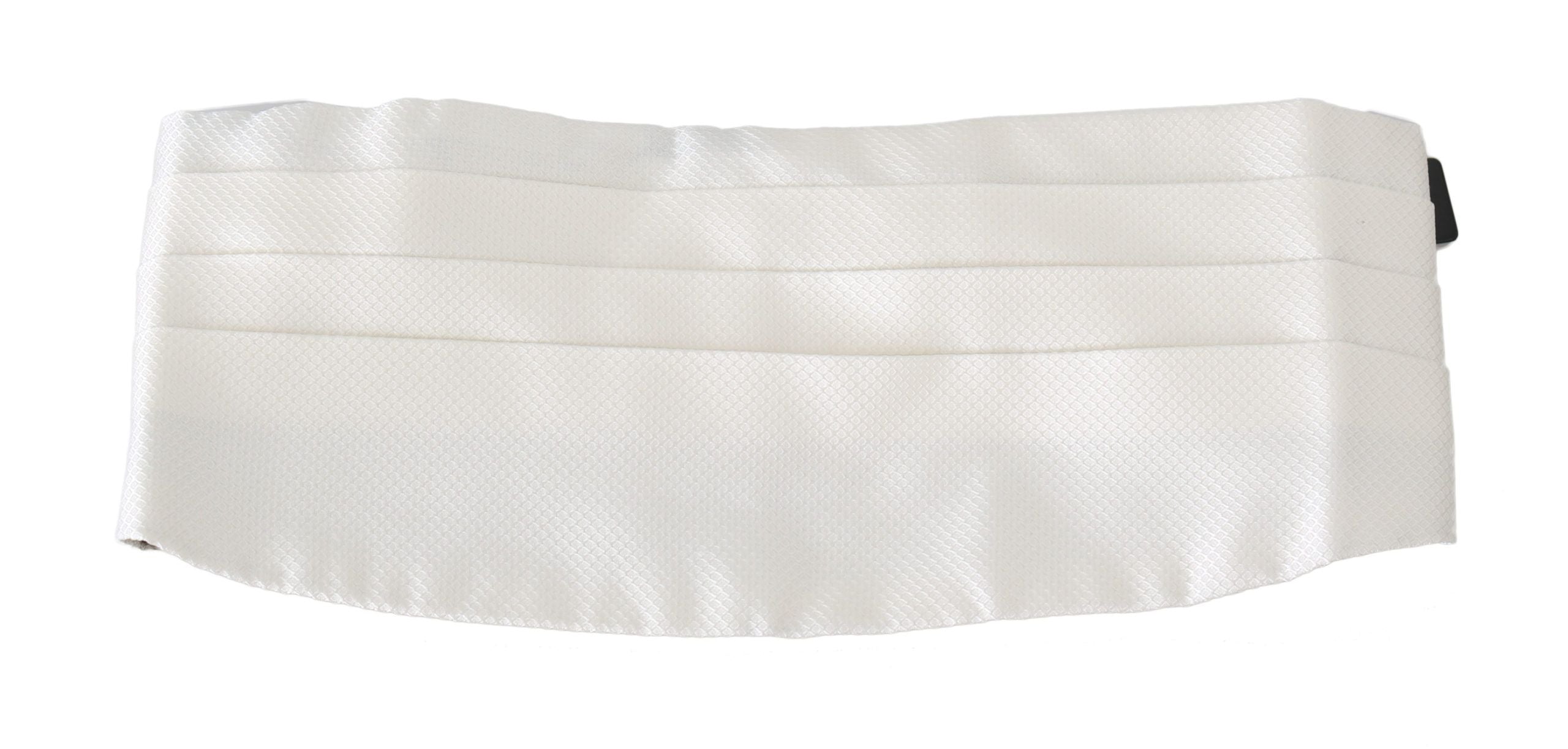 Dolce & Gabbana White Men Waist Belt 100% Silk Men's Cummerbund