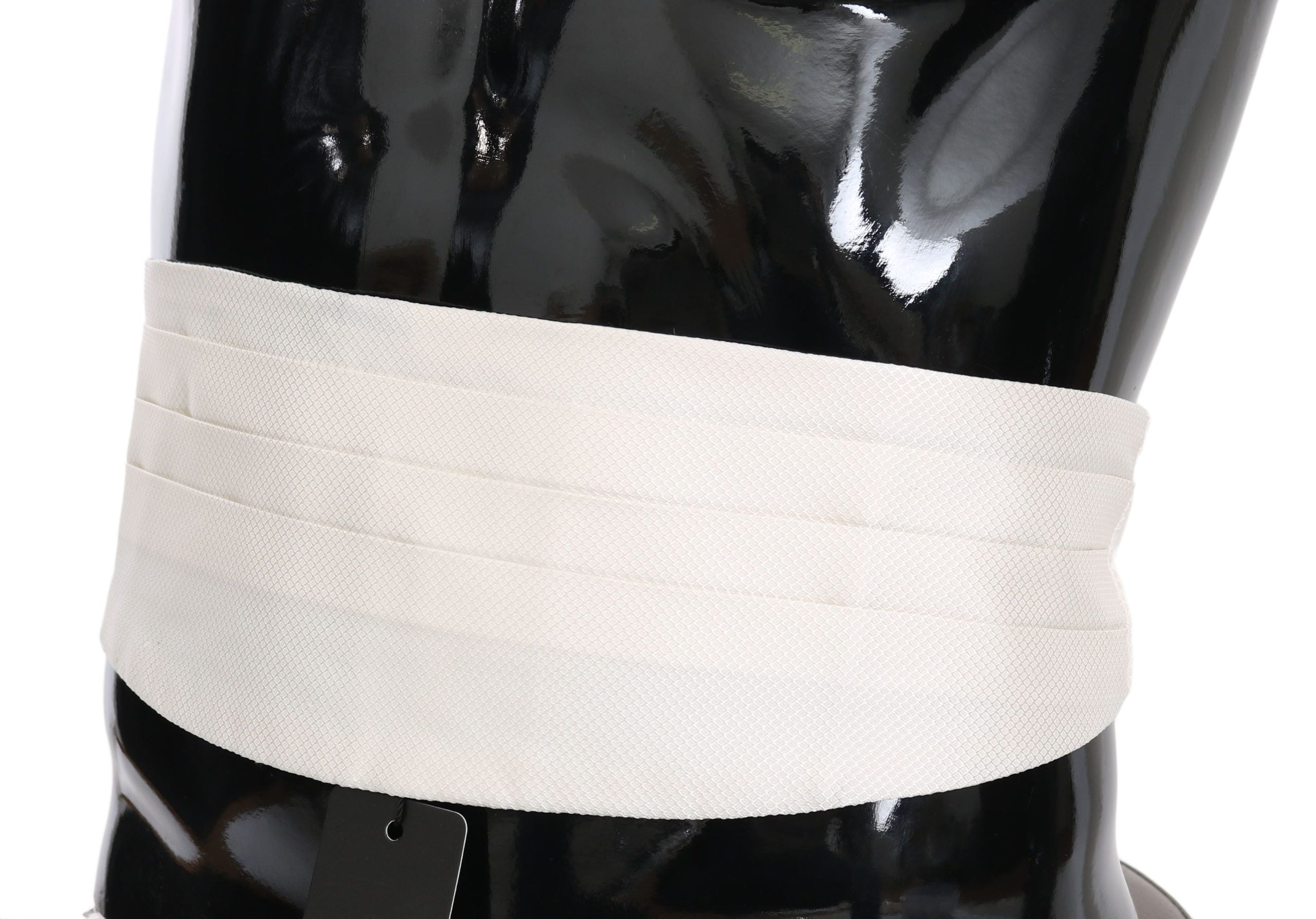 Dolce & Gabbana White Men Waist Belt 100% Silk Men's Cummerbund