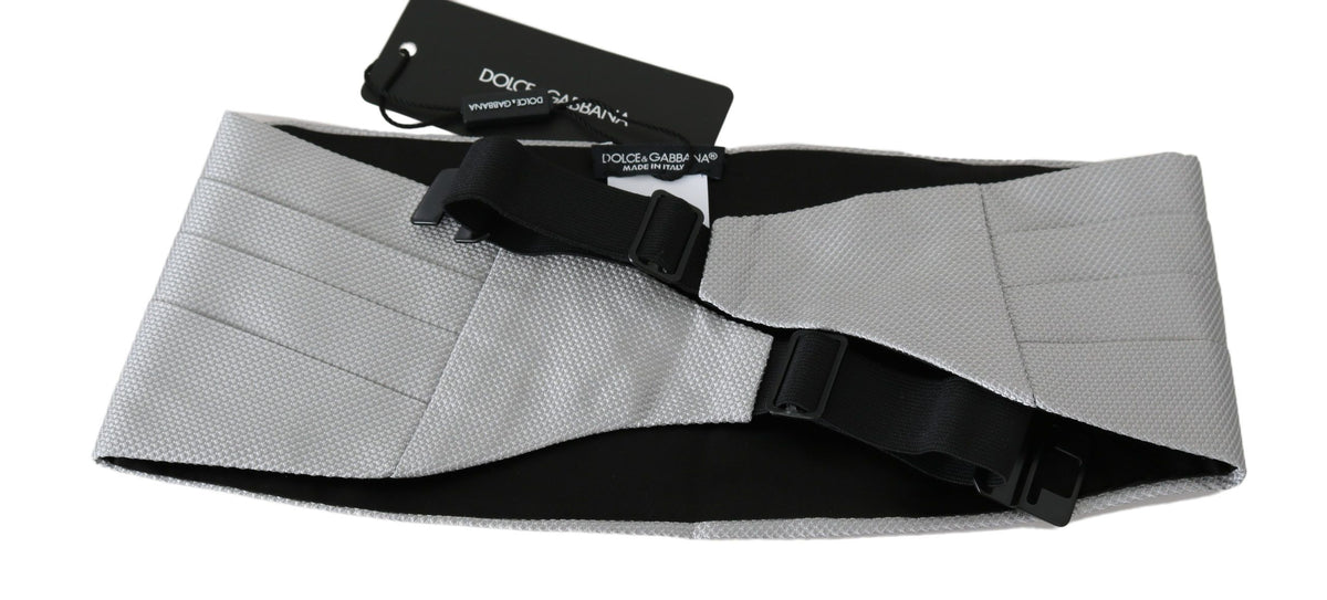 Dolce & Gabbana Gray Men Waist Belt 100% Silk Men's Cummerbund