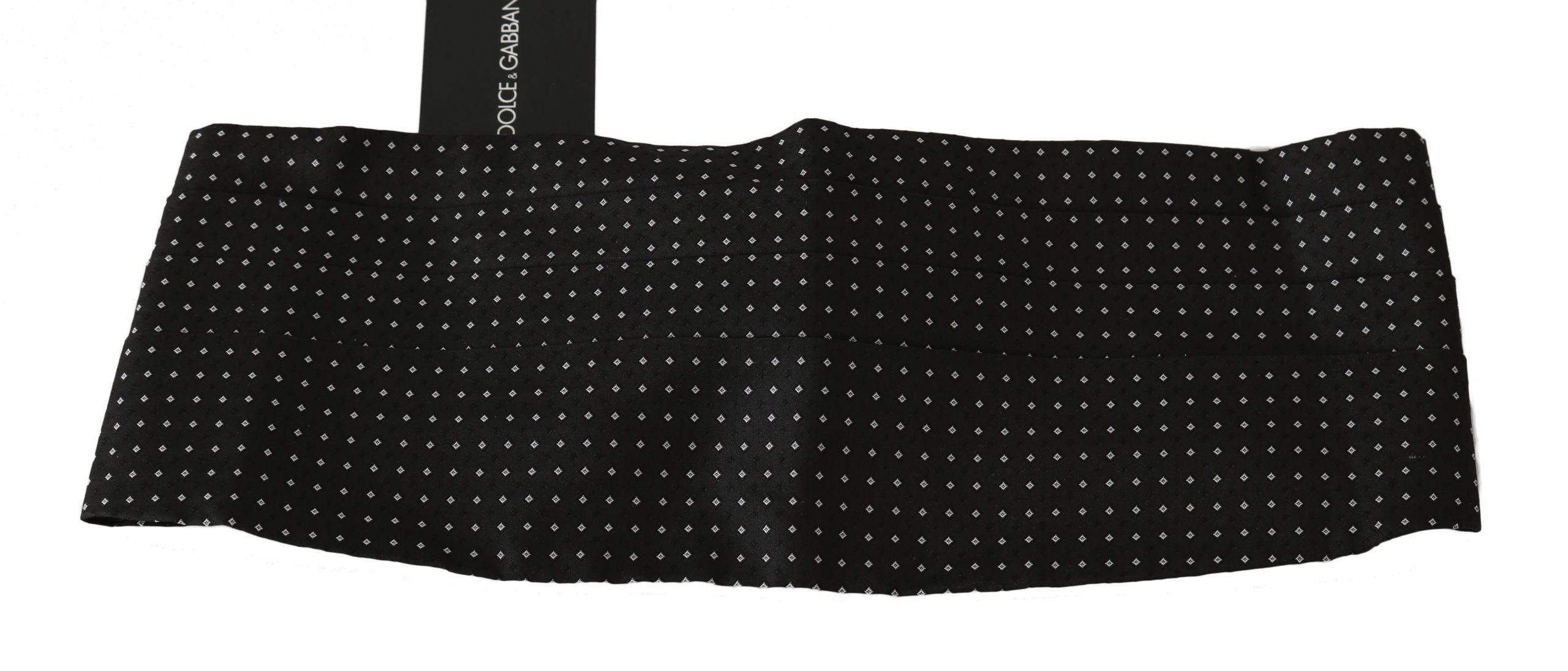 Dolce & Gabbana Dark Gray Dotted Waist Belt Silk Men's Cummerbund