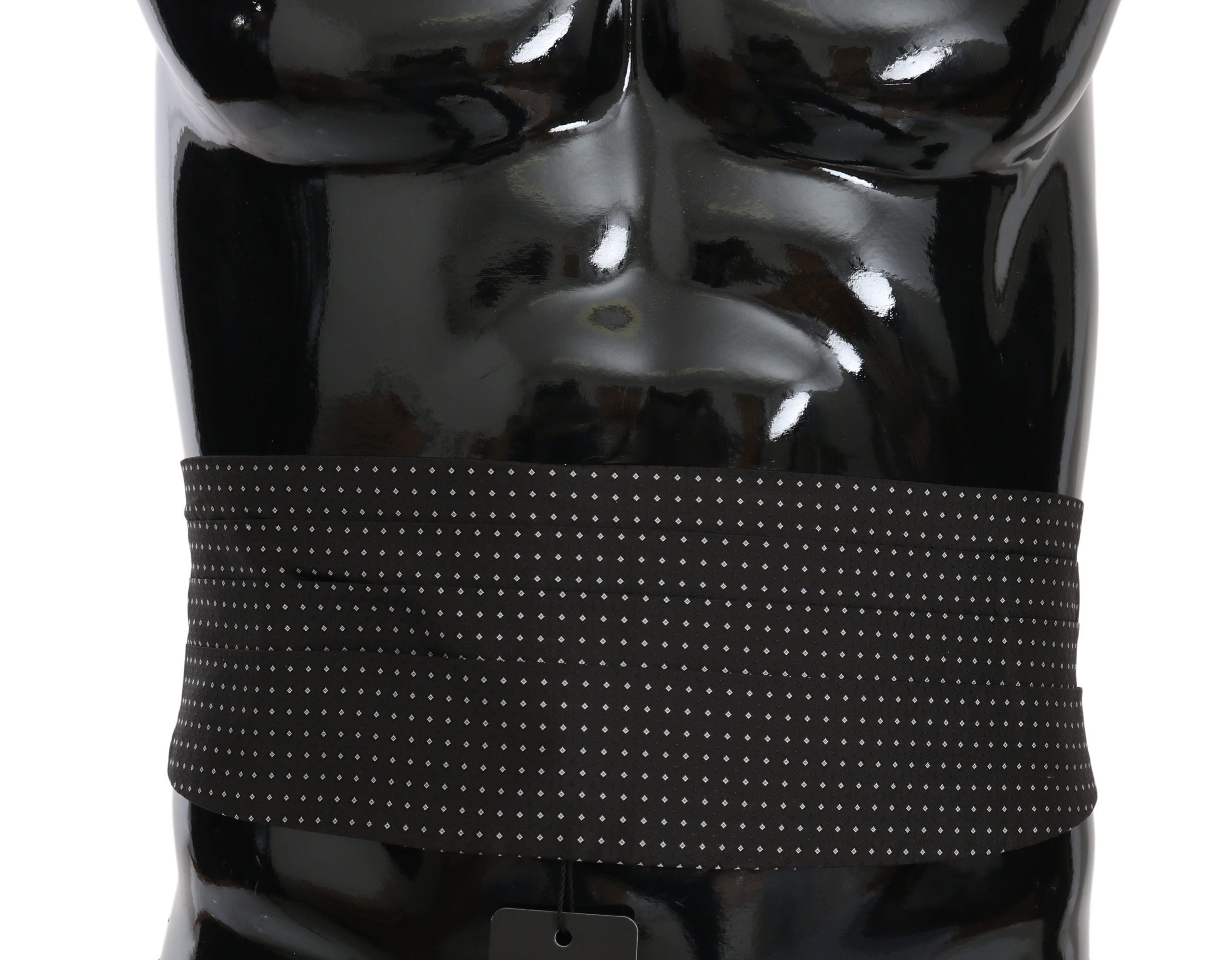 Dolce & Gabbana Dark Gray Dotted Waist Belt Silk Men's Cummerbund