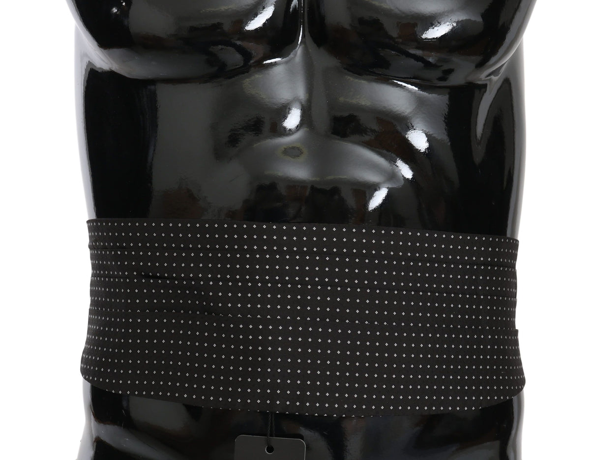 Dolce & Gabbana Dark Gray Dotted Waist Belt Silk Men's Cummerbund