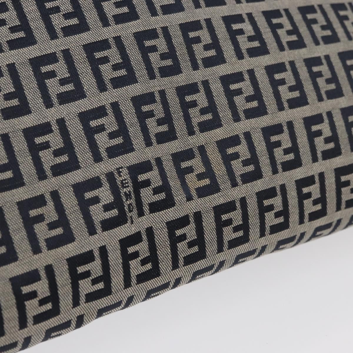 Fendi Baguette Zucchino Canvas Navy Canvas Handbag (Pre-Owned)