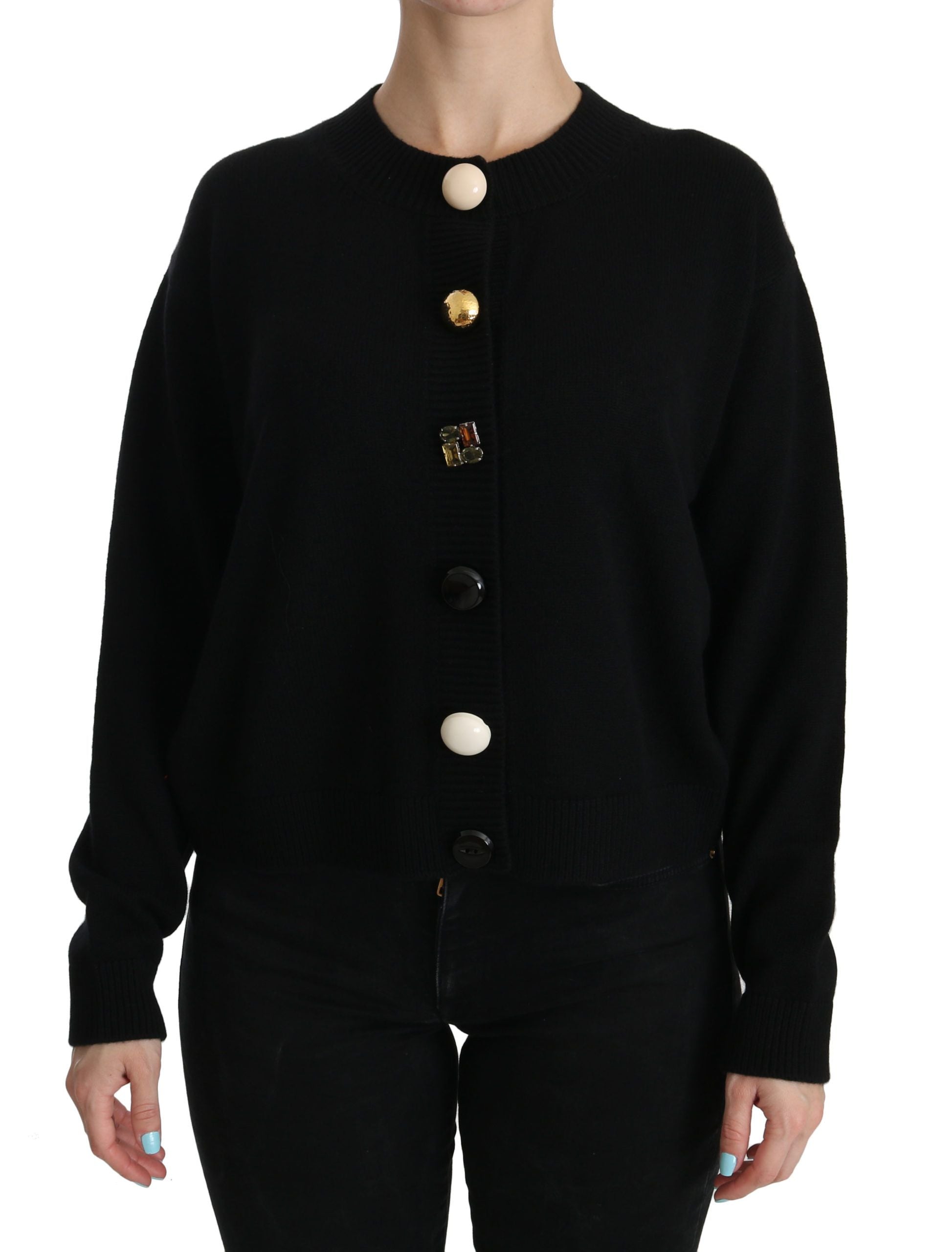Dolce & Gabbana Elegant Black Cashmere Cardigan Women's Top
