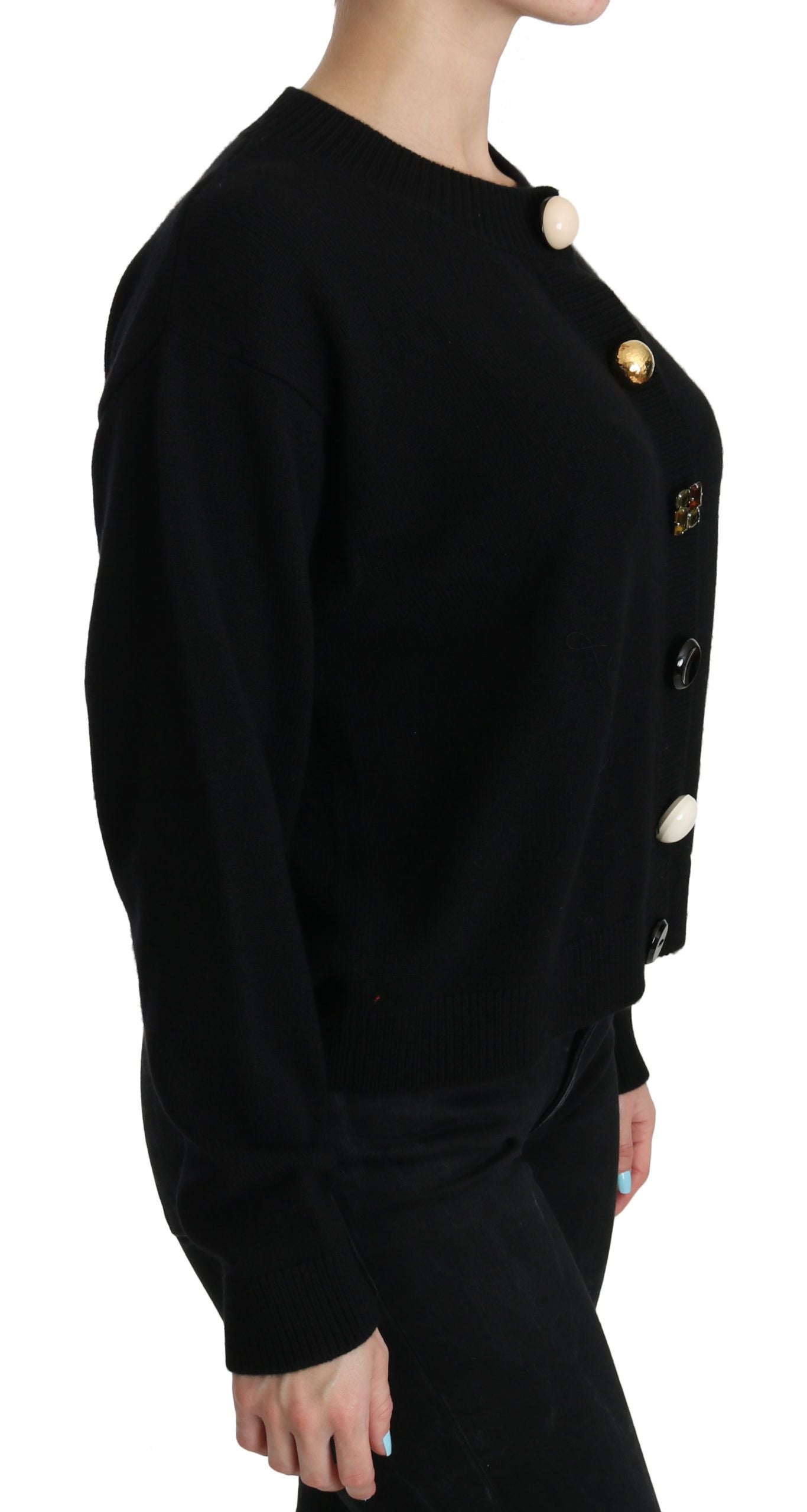 Dolce & Gabbana Elegant Black Cashmere Cardigan Women's Top