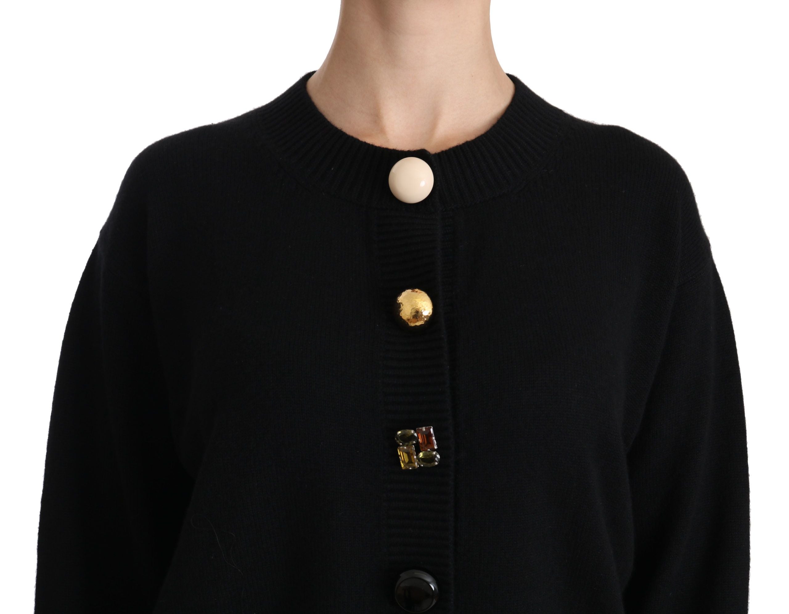 Dolce & Gabbana Elegant Black Cashmere Cardigan Women's Top