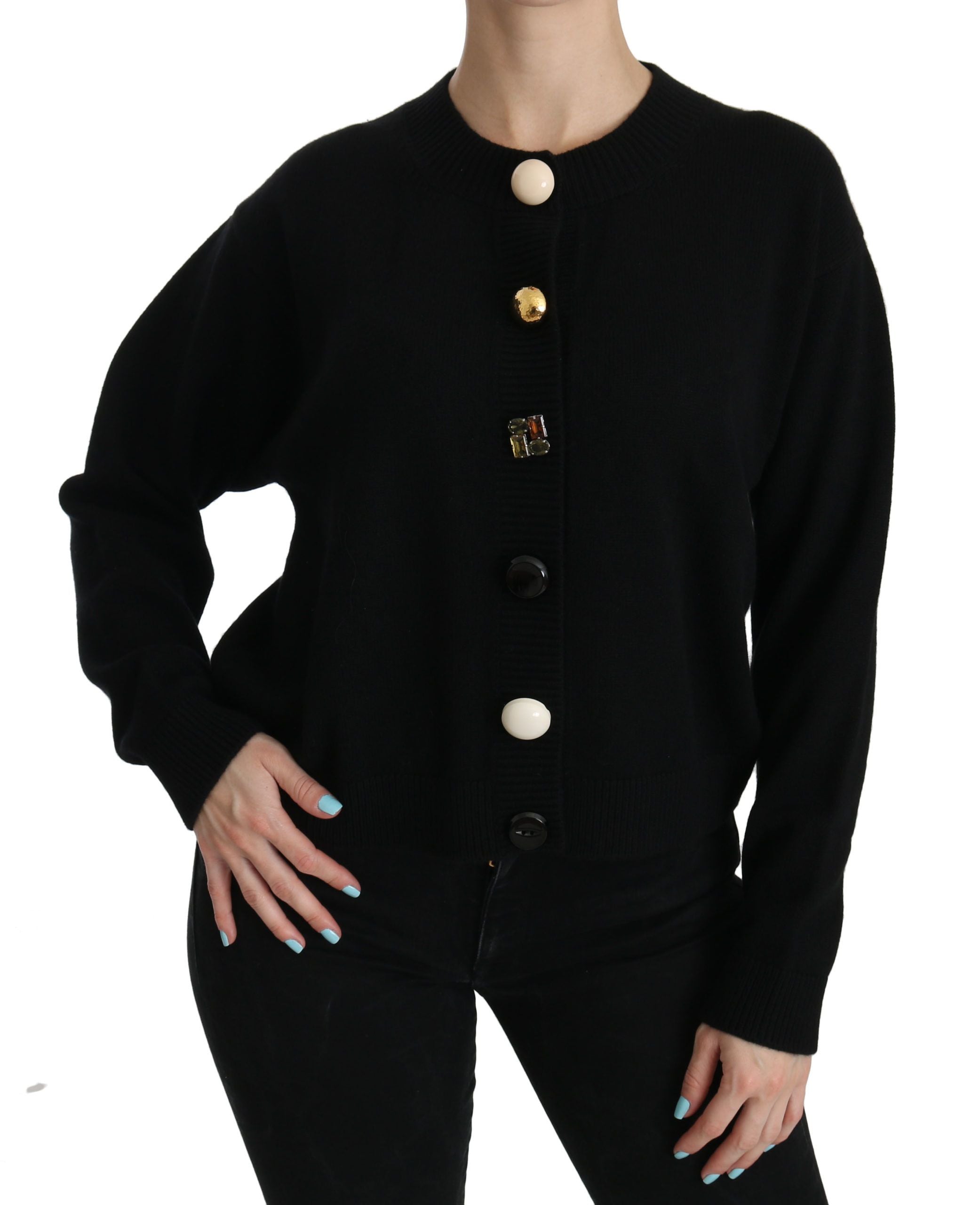Dolce & Gabbana Elegant Black Cashmere Cardigan Women's Top